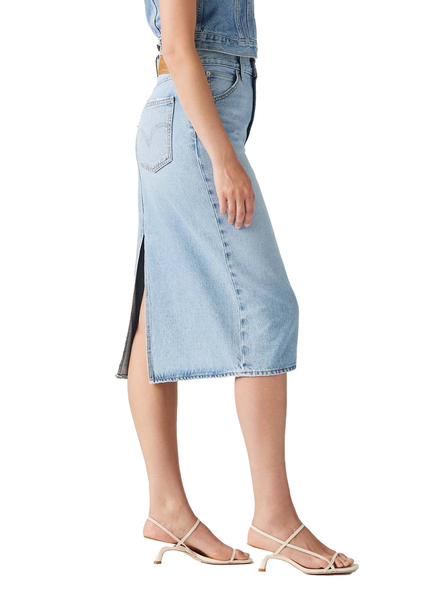 Levi's® Gonna con spacco a vita alta Azzurro