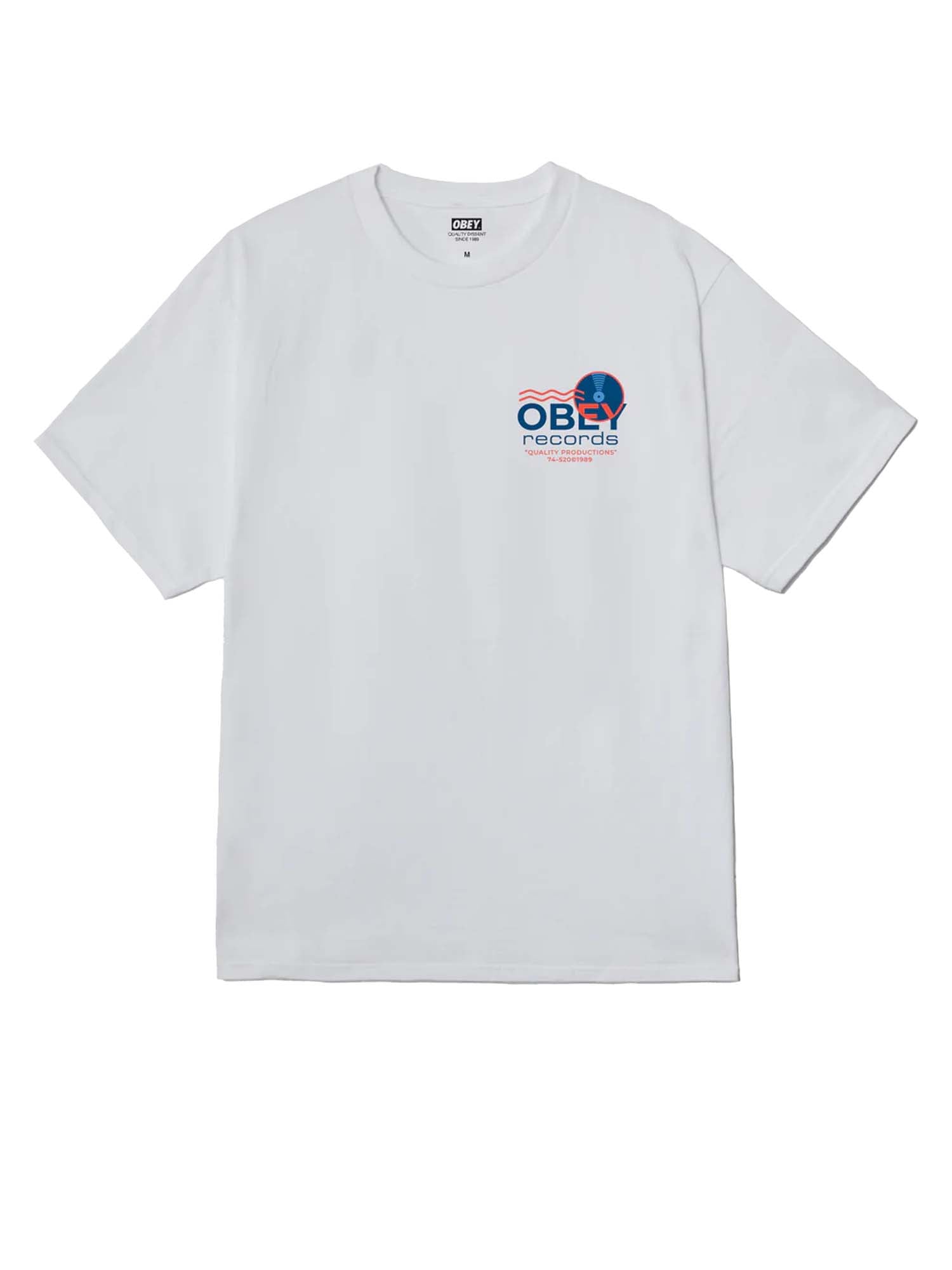Obey Obey Records Sound Waves Tee Bianco