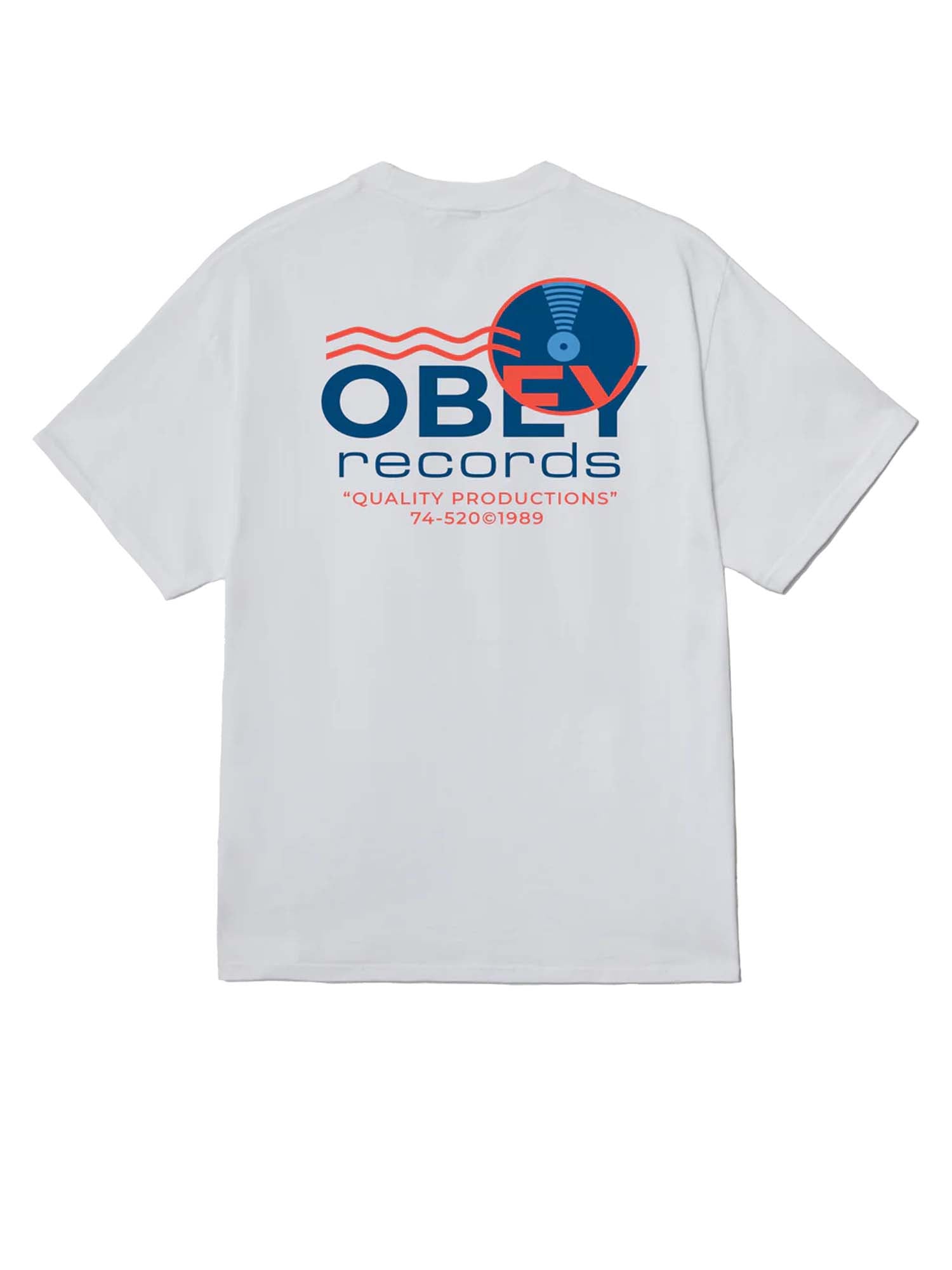 Obey Obey Records Sound Waves Tee Bianco