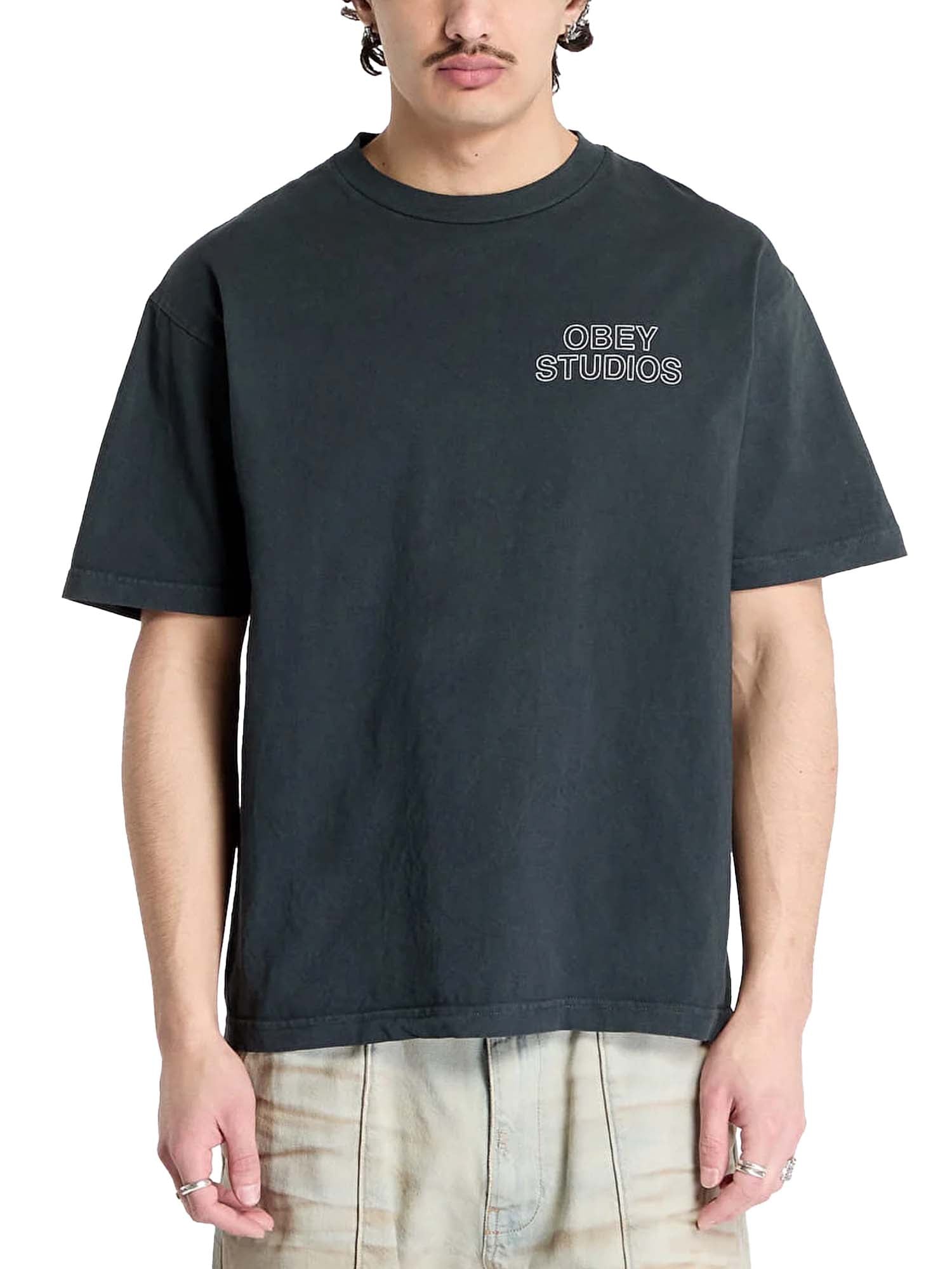 Obey T-Shirt Obey Studios Outline Pigment Grigio