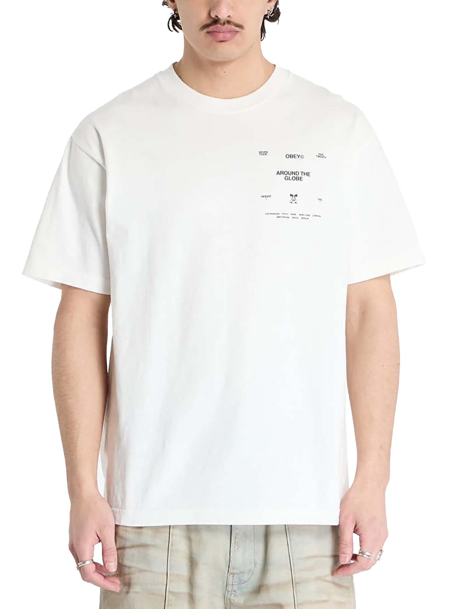 Obey Obey Around The Globe Tee Bianco