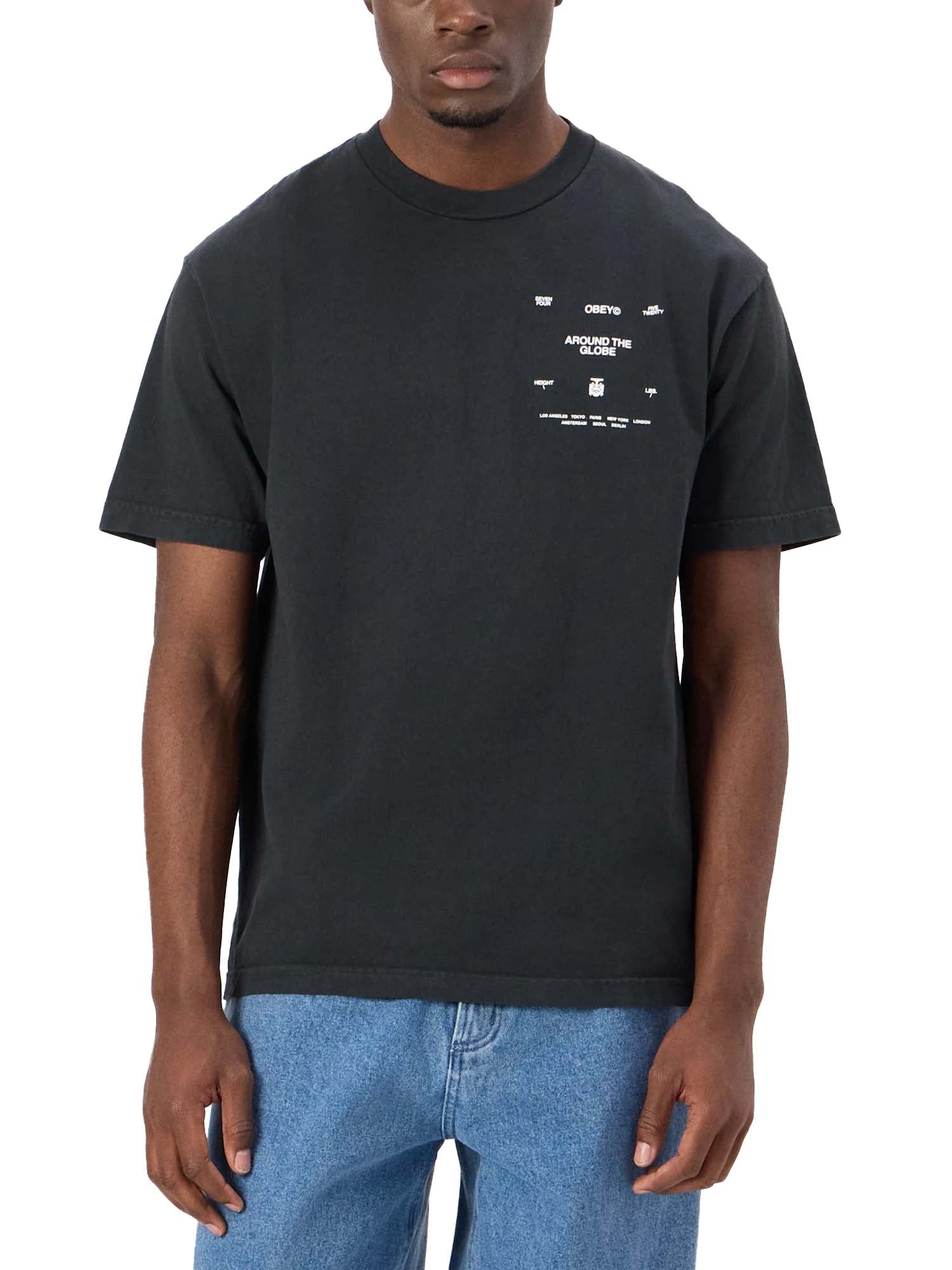 Obey Obey Around The Globe Tee Grigio