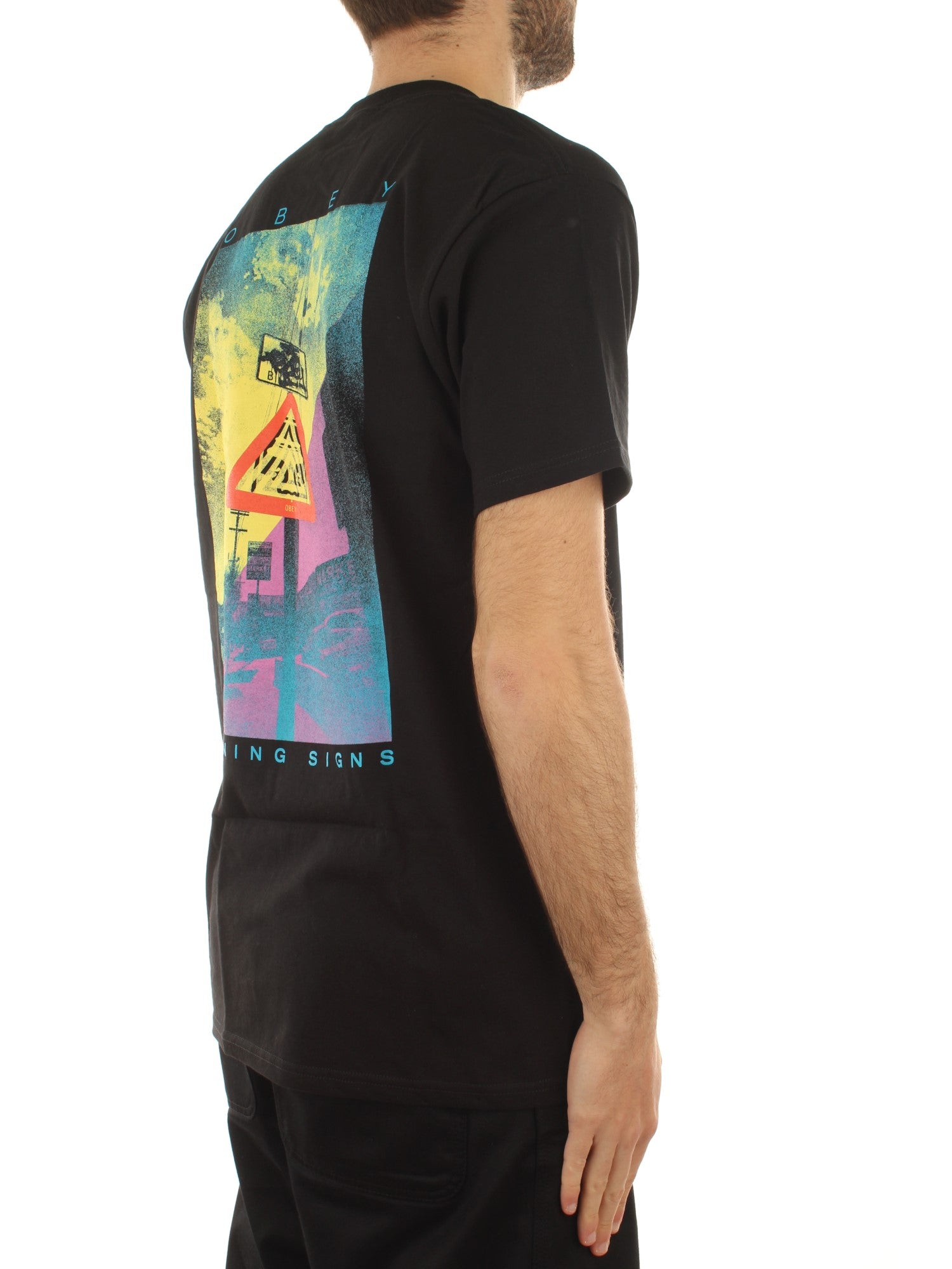 Obey Obey Warning Sign Tee Nero