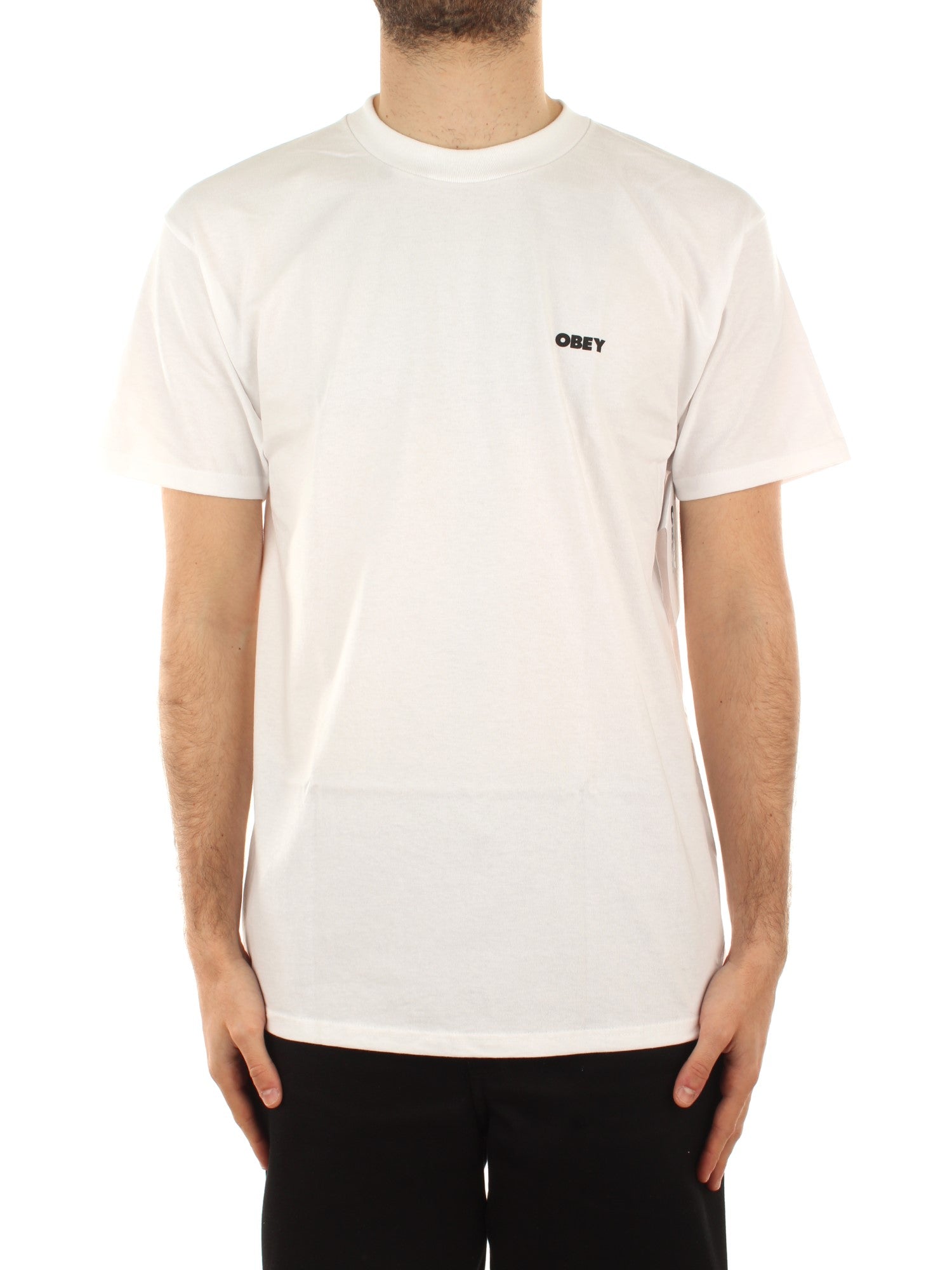 Obey Obey Warning Sign Tee Bianco