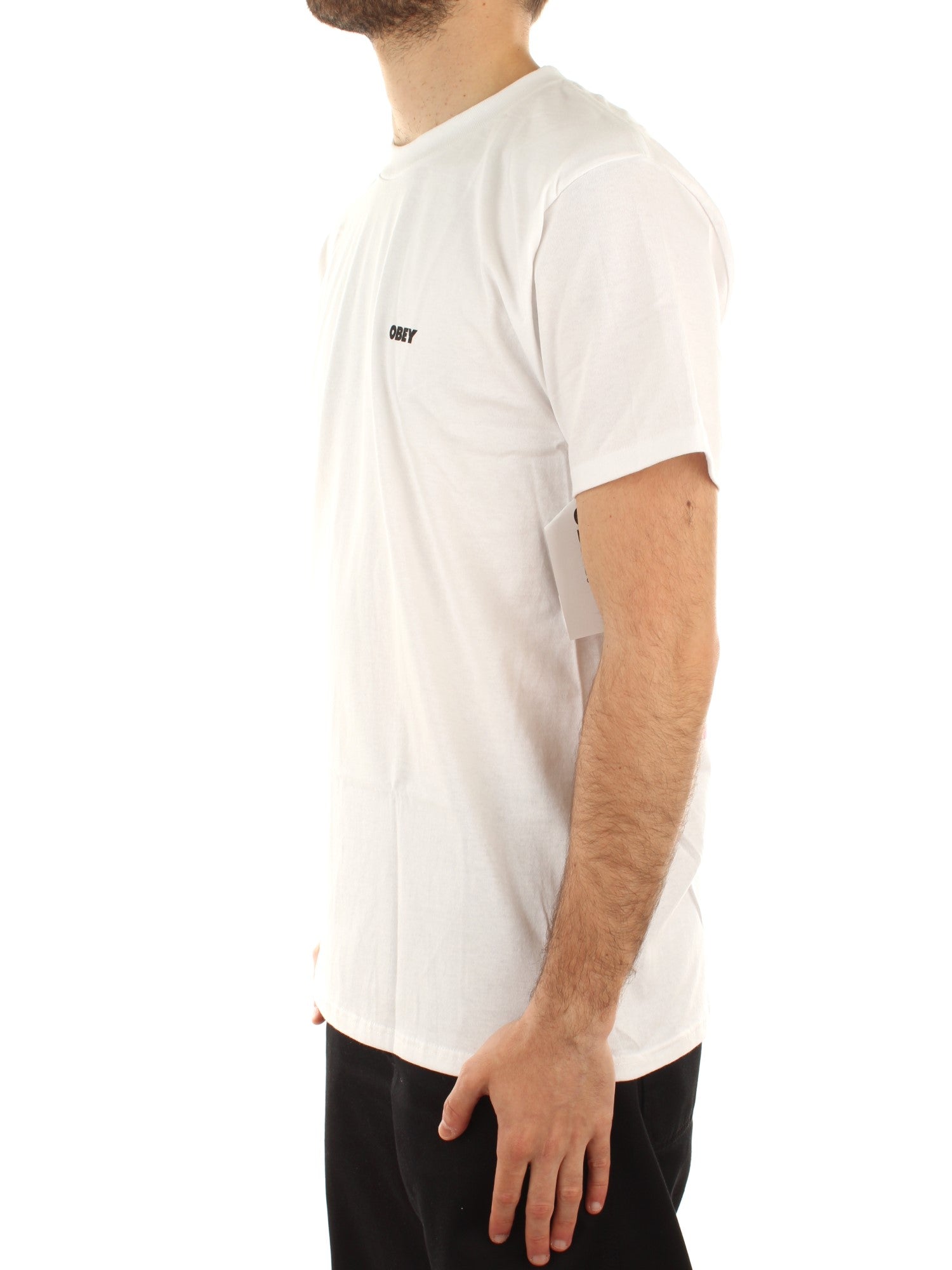 Obey Obey Warning Sign Tee Bianco