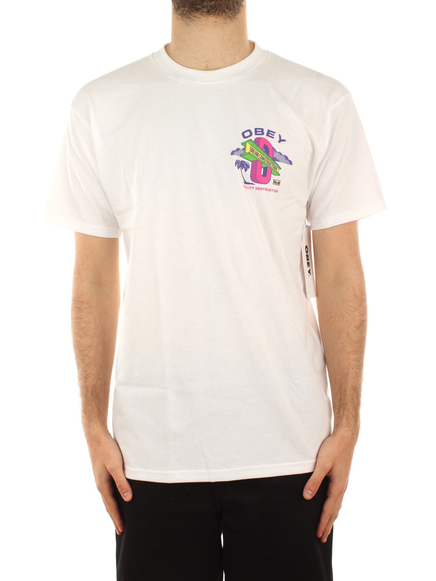 Obey Obey Dream Construction Tee Bianco