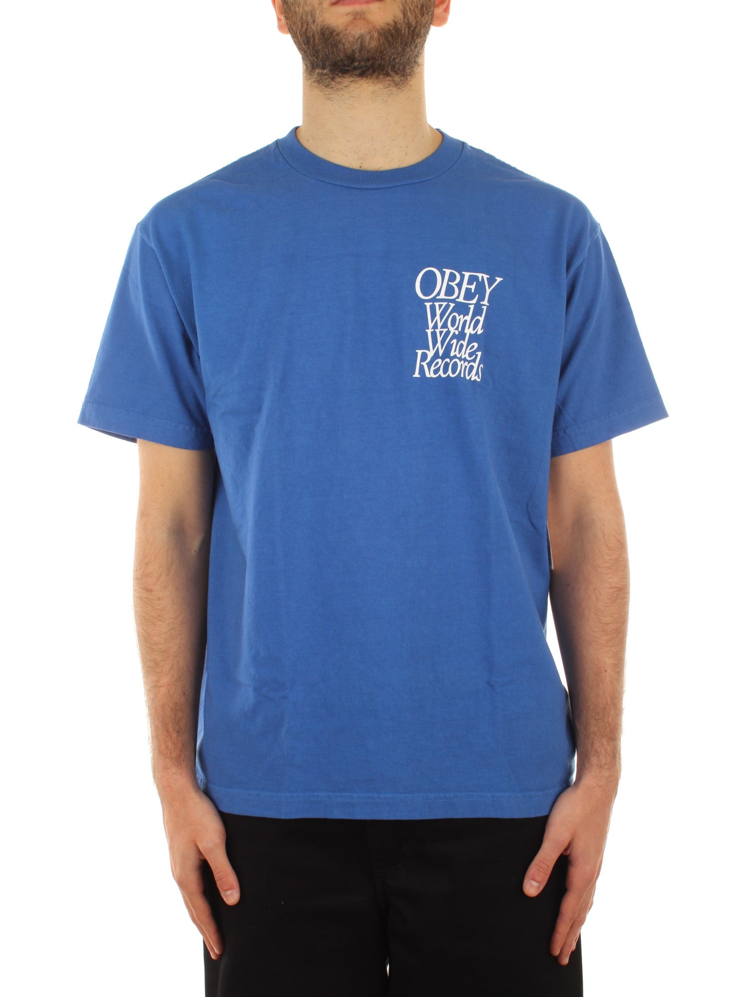 Obey Obey Worldwide Records Tee Blu