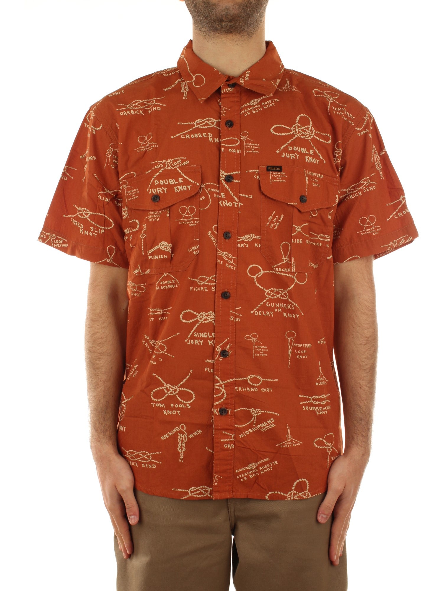 Filson Washed Short Sleeve Cloth Shirt Arancione