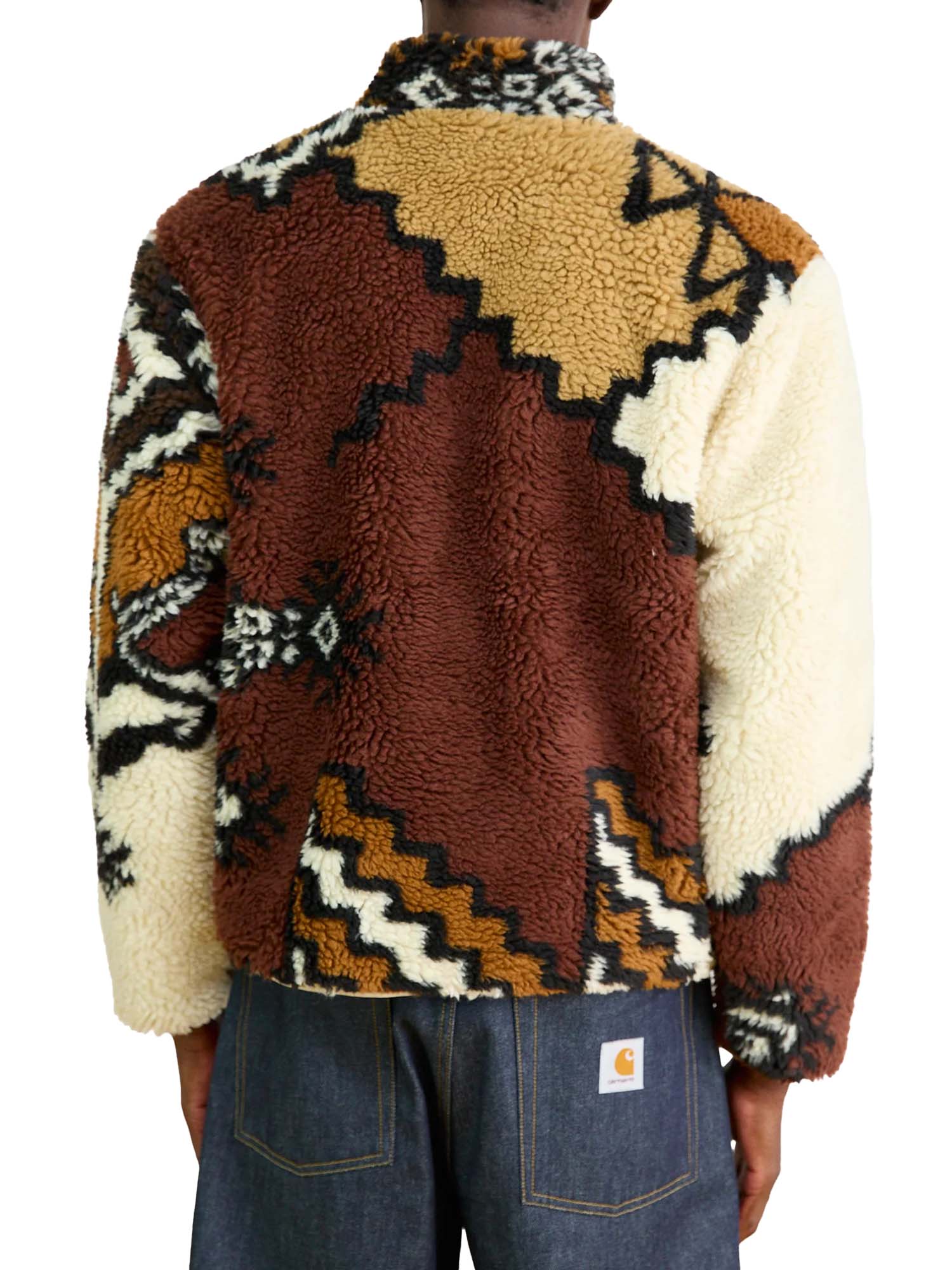 Obey Moroccan Rug Sherpa Jacket Marrone