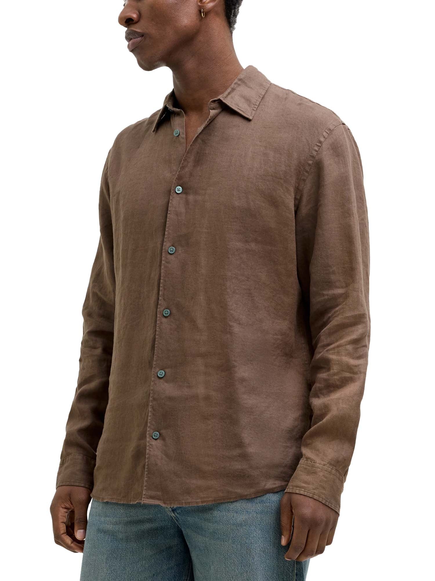 Jack & Jones Camicia Clawrence Linen Marrone