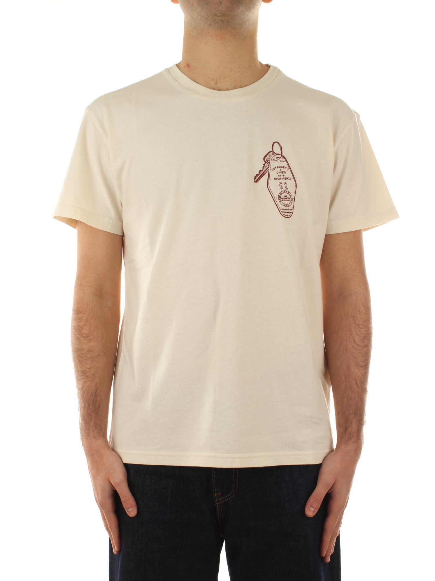 Roy Roger's T-Shirt Roy Roger'S X Dave'S Jersey Motel Key Bianco