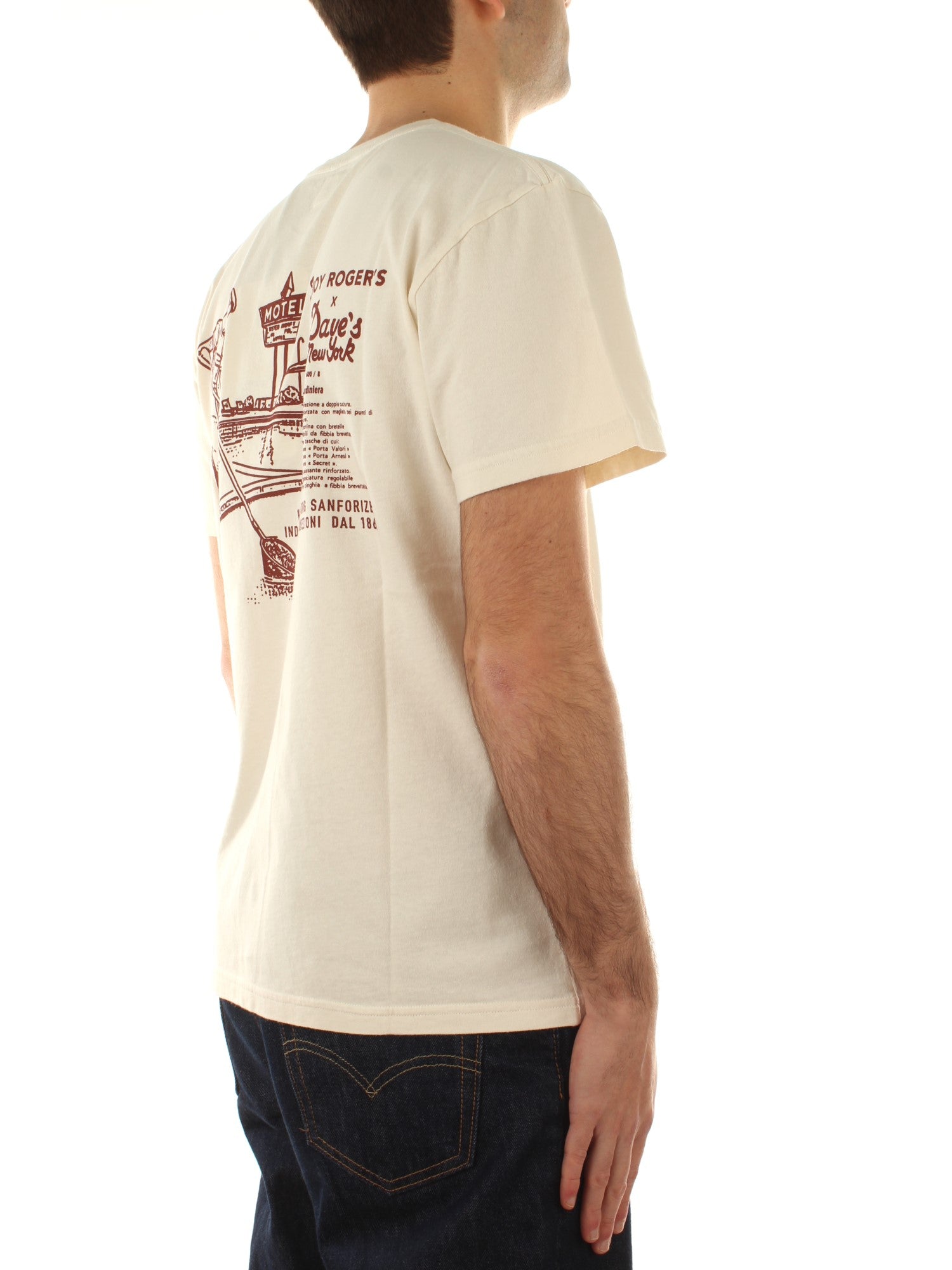 Roy Roger's T-Shirt Roy Roger'S X Dave'S Jersey Motel Key Bianco