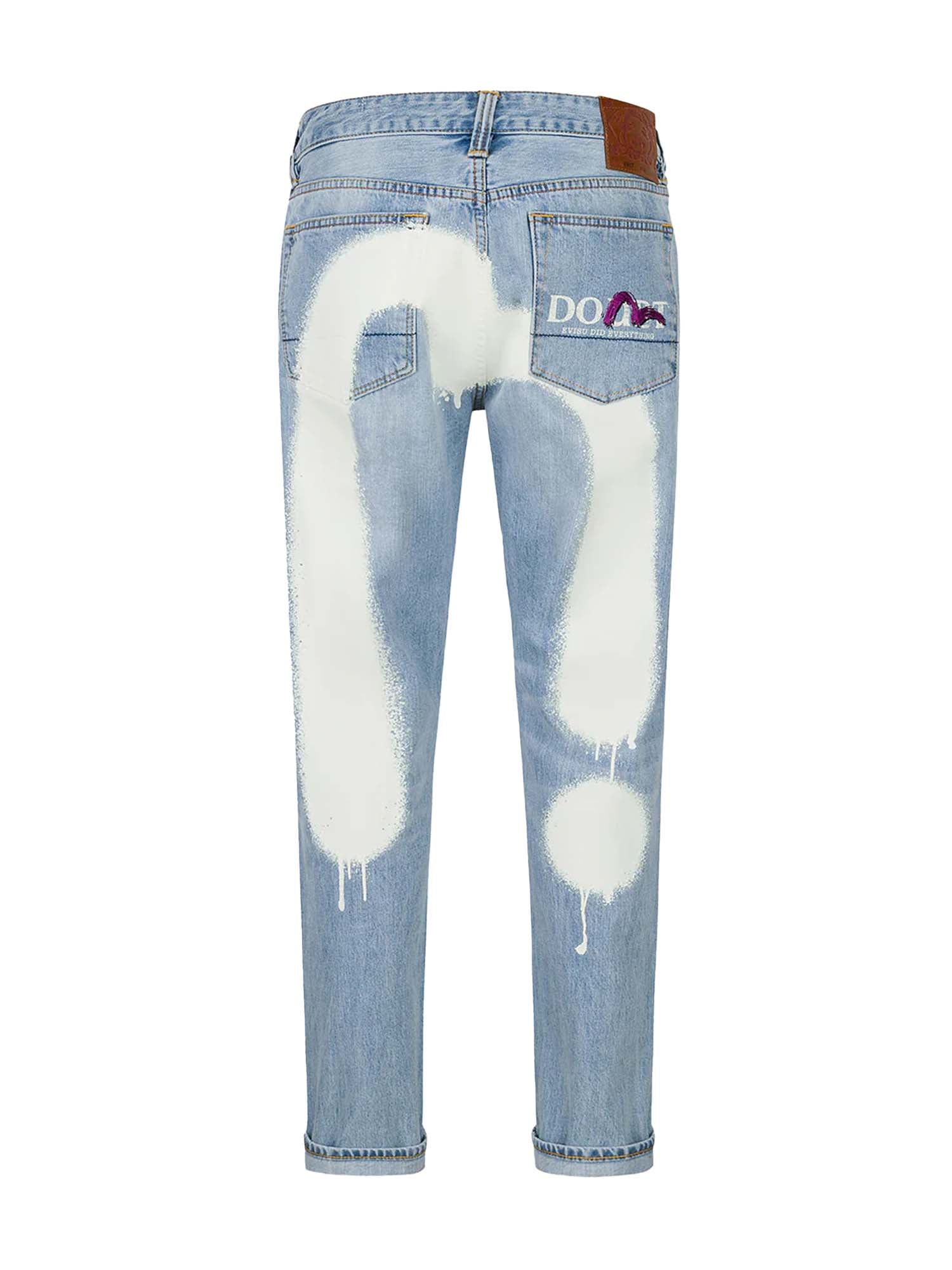 Evisu Jeans Carrot Fit con Stampa Daicock in Stile Graffiti 2017 Blu