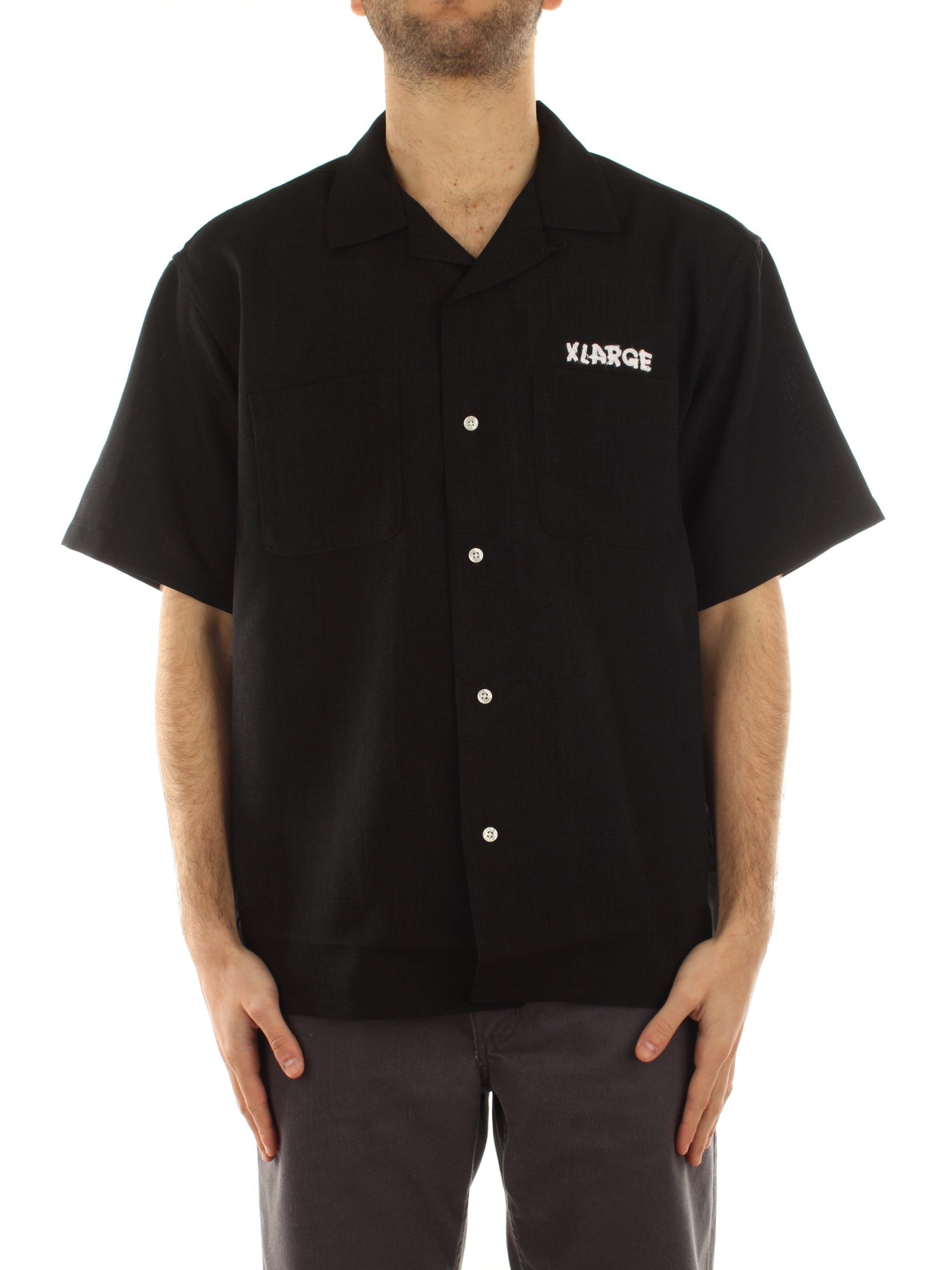 Xlarge Drawing Og Open Collar S/S Shirt Nero