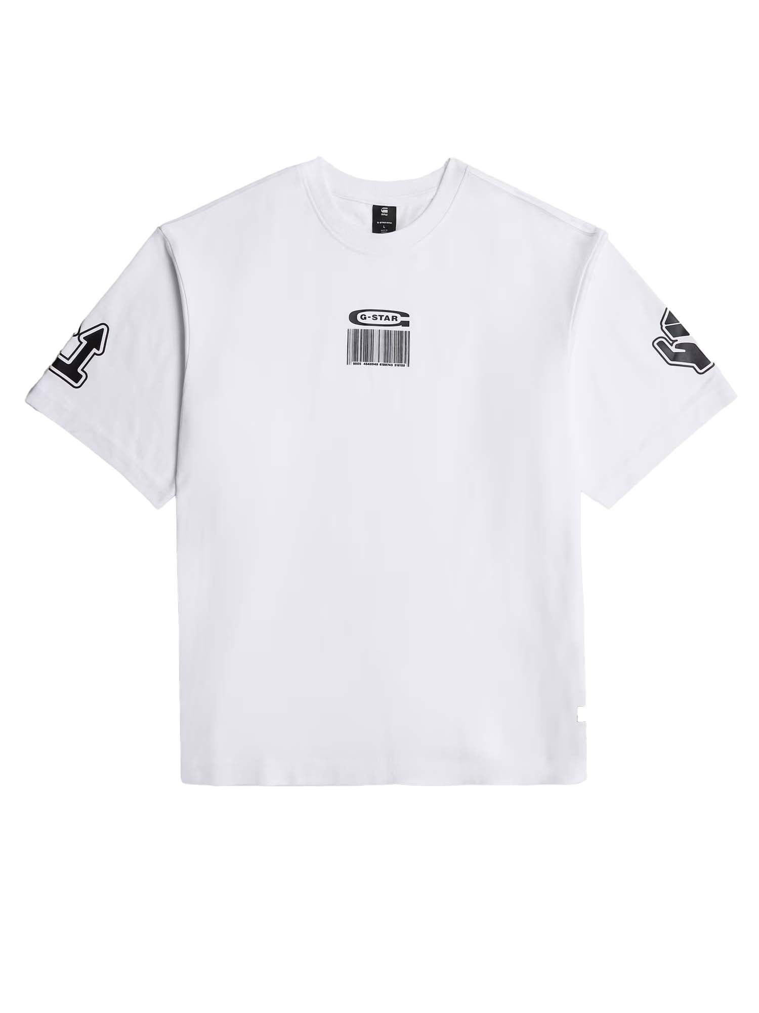 G-star T-Shirt Barcode Boxy Bianco