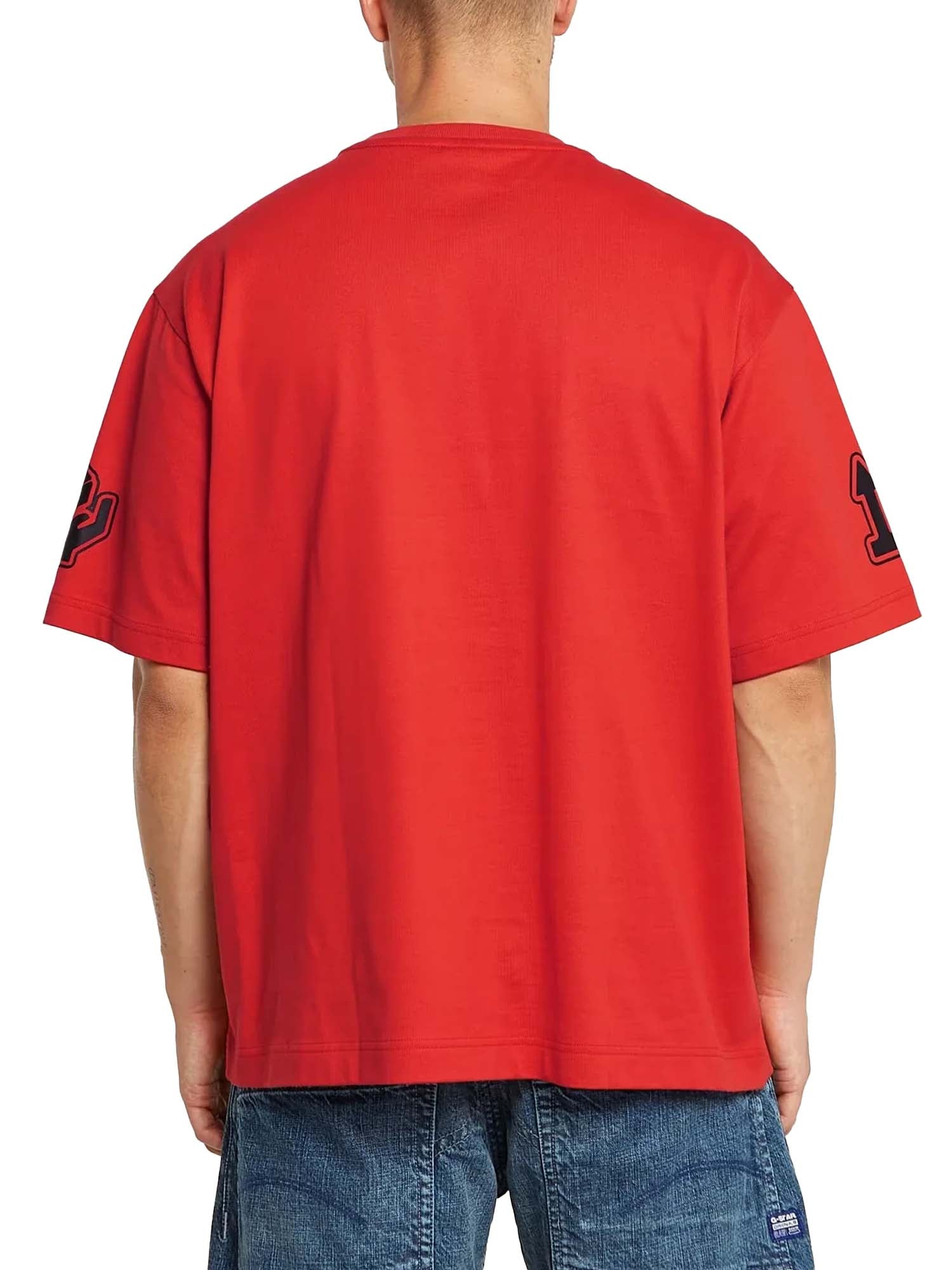 G-star T-Shirt Barcode Boxy Rosso