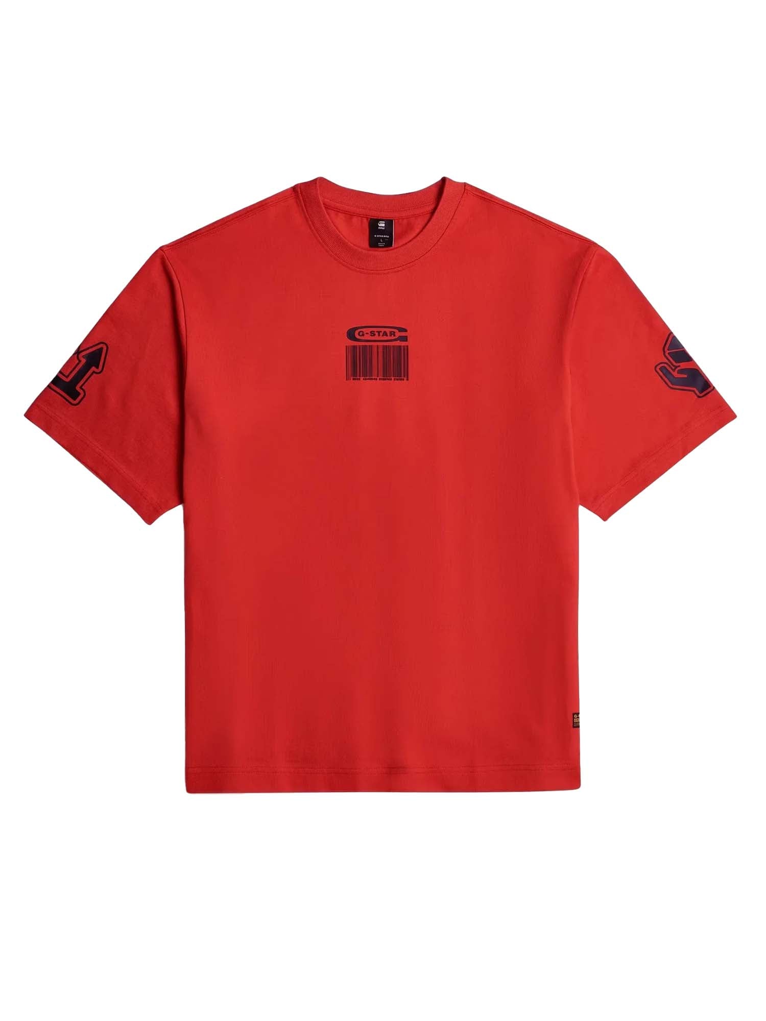 G-star T-Shirt Barcode Boxy Rosso