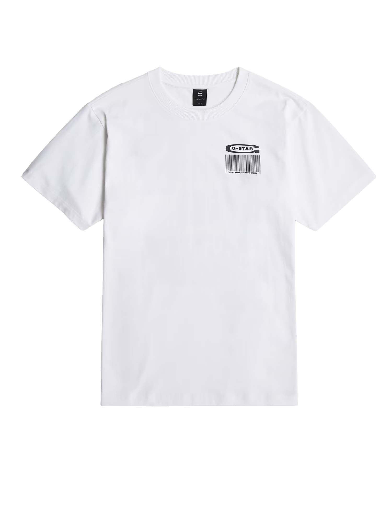 G-star Barcode Back Graphic Loose T-Shirt Bianco