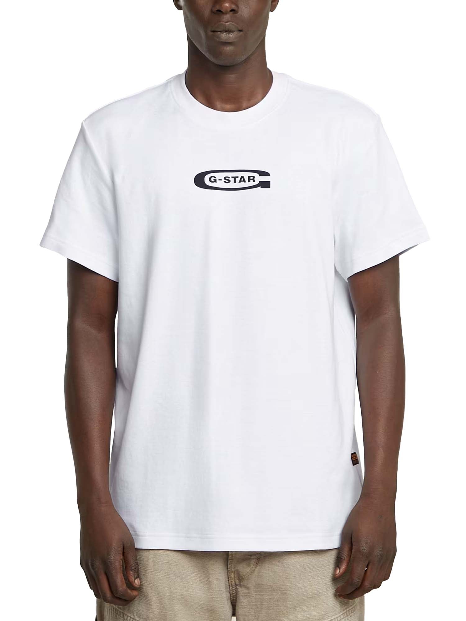 G-star T-Shirt Old Skool Logo Bianco