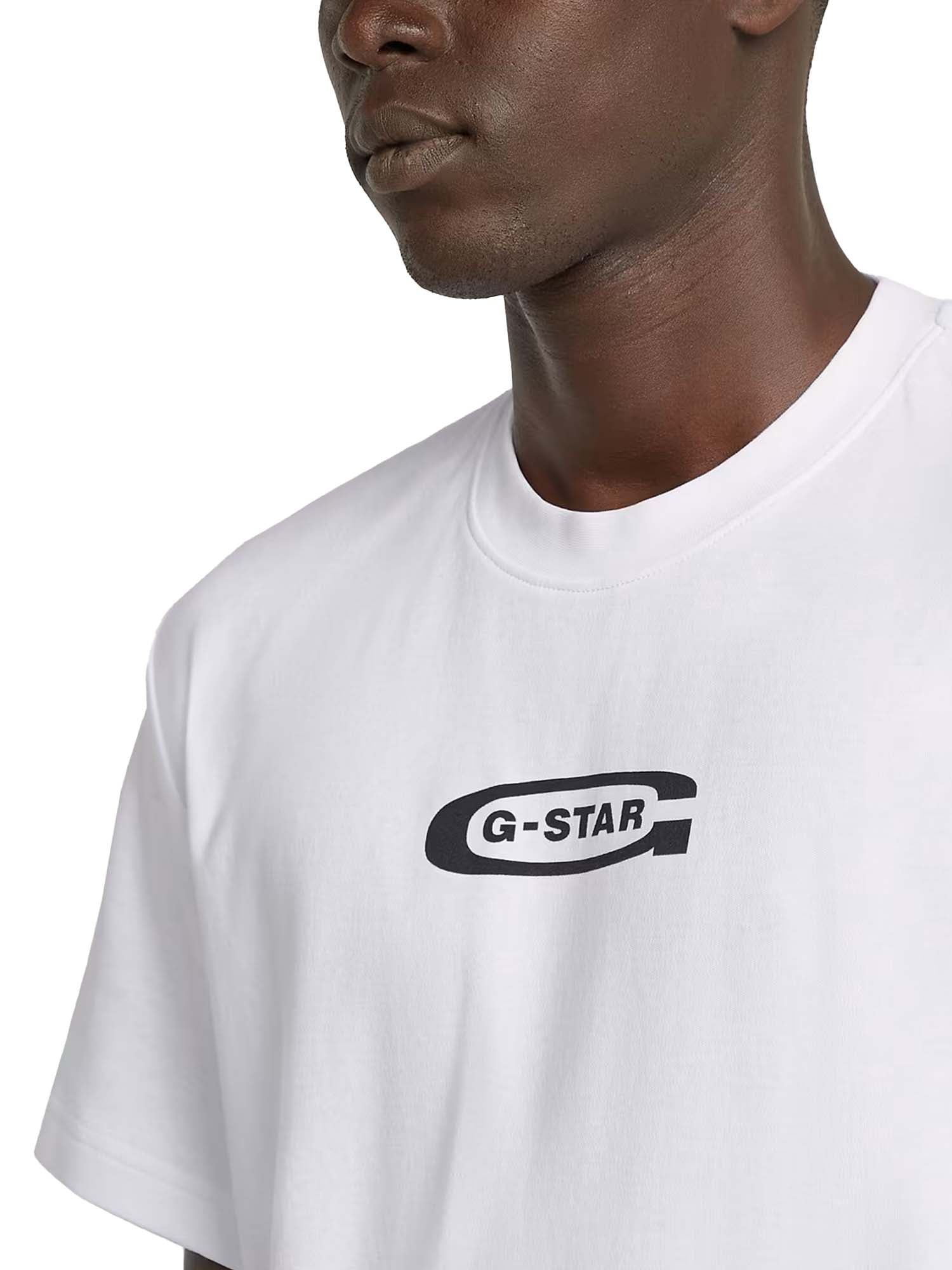 G-star T-Shirt Old Skool Logo Bianco