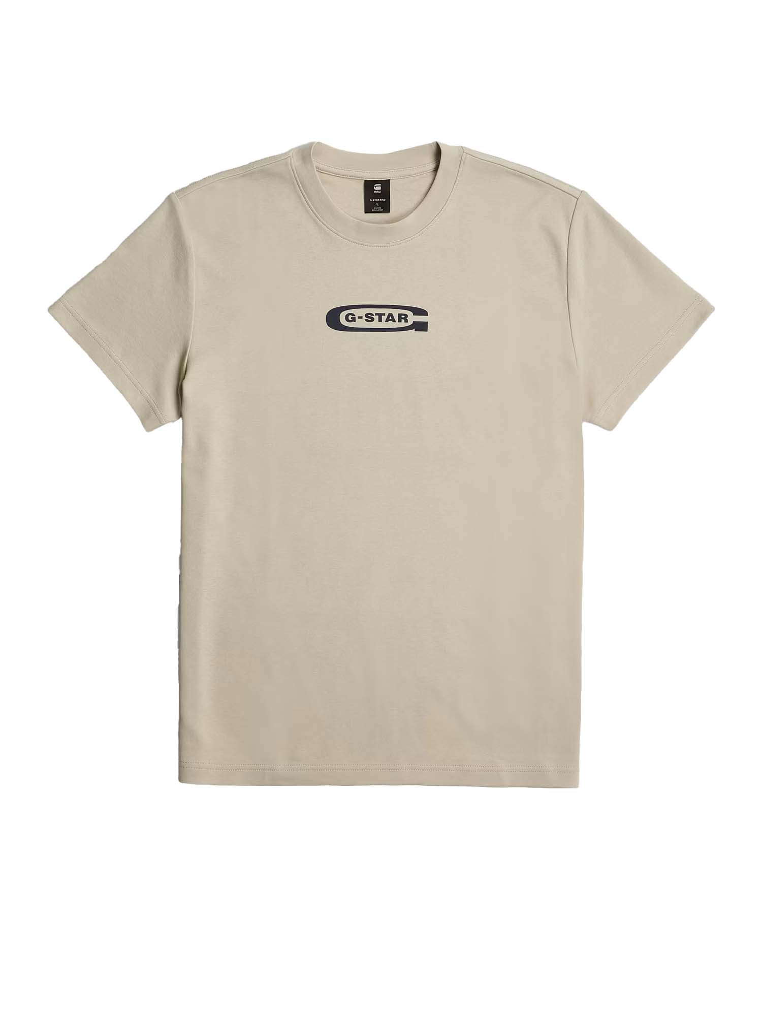 G-star T-Shirt Old Skool Logo Beige