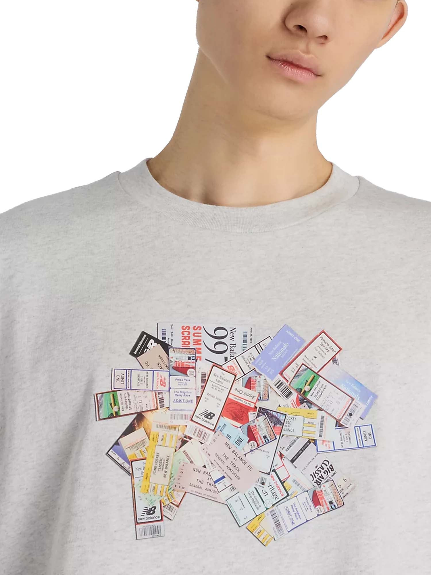 New Balance Athletics Ticket T-Shirt Grigio