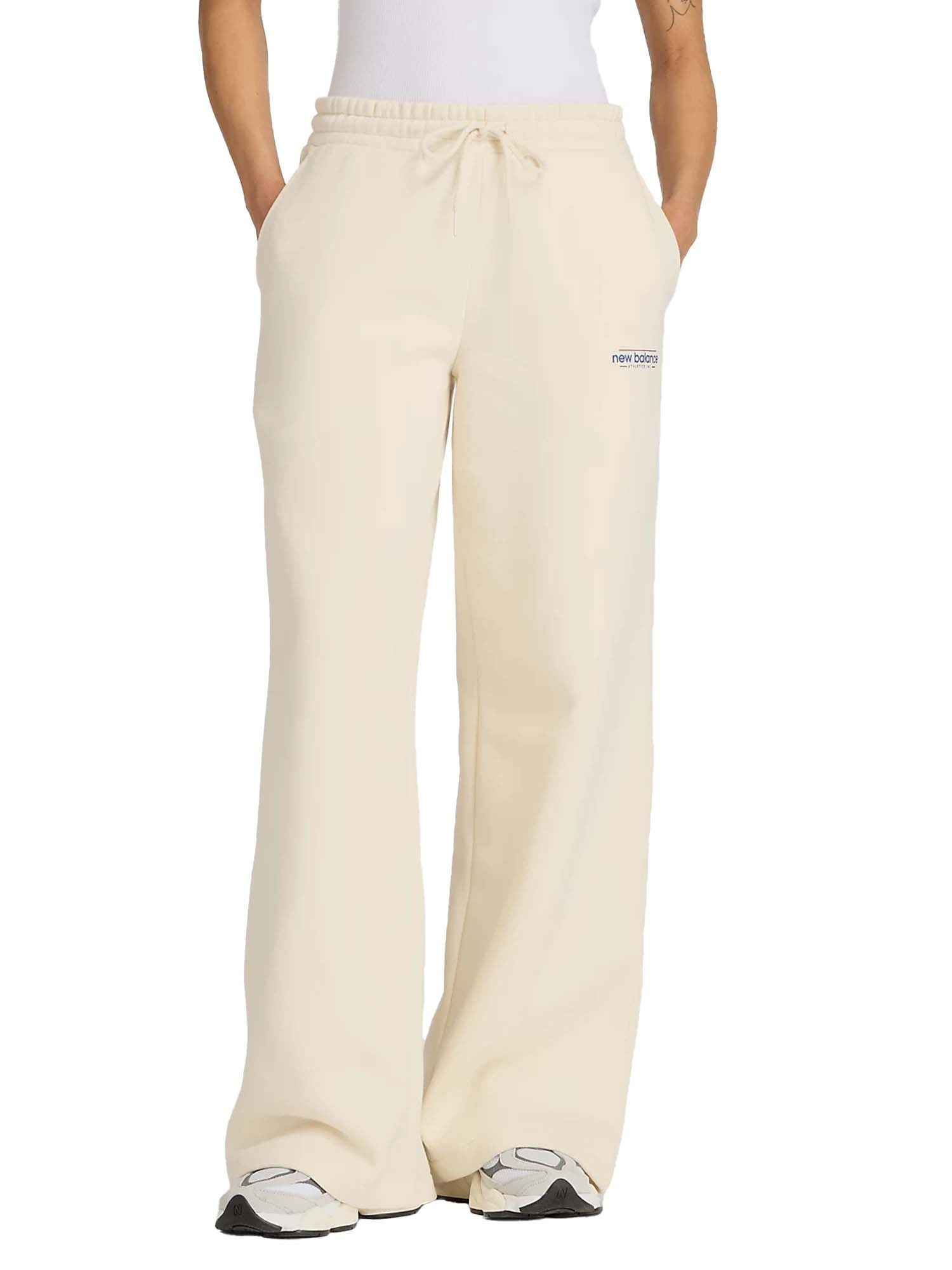 New Balance Pantaloni a gamba larga in pile rivisitati Bianco