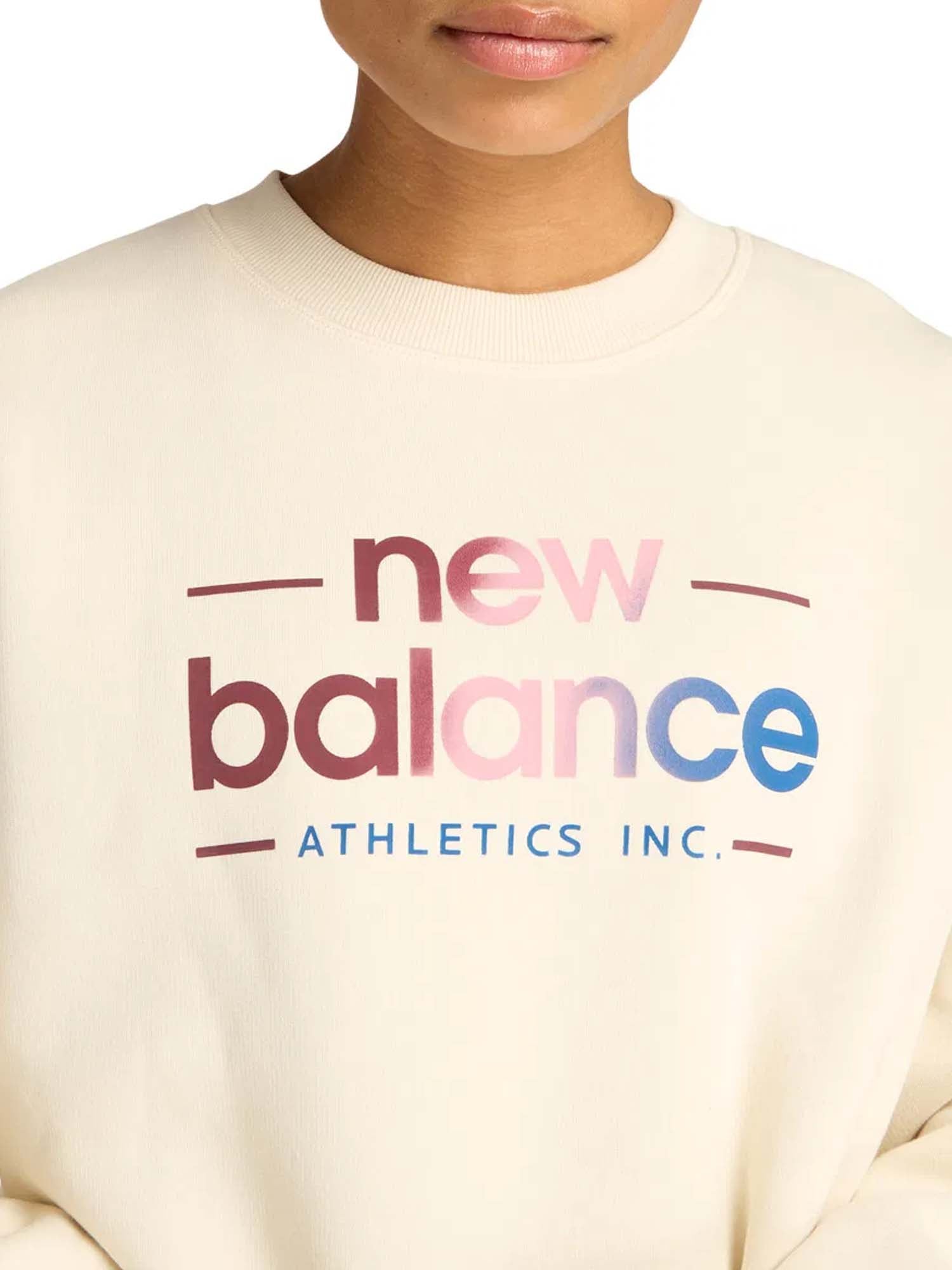 New Balance Felpa con cappuccio oversize in pile rivisitata Bianco