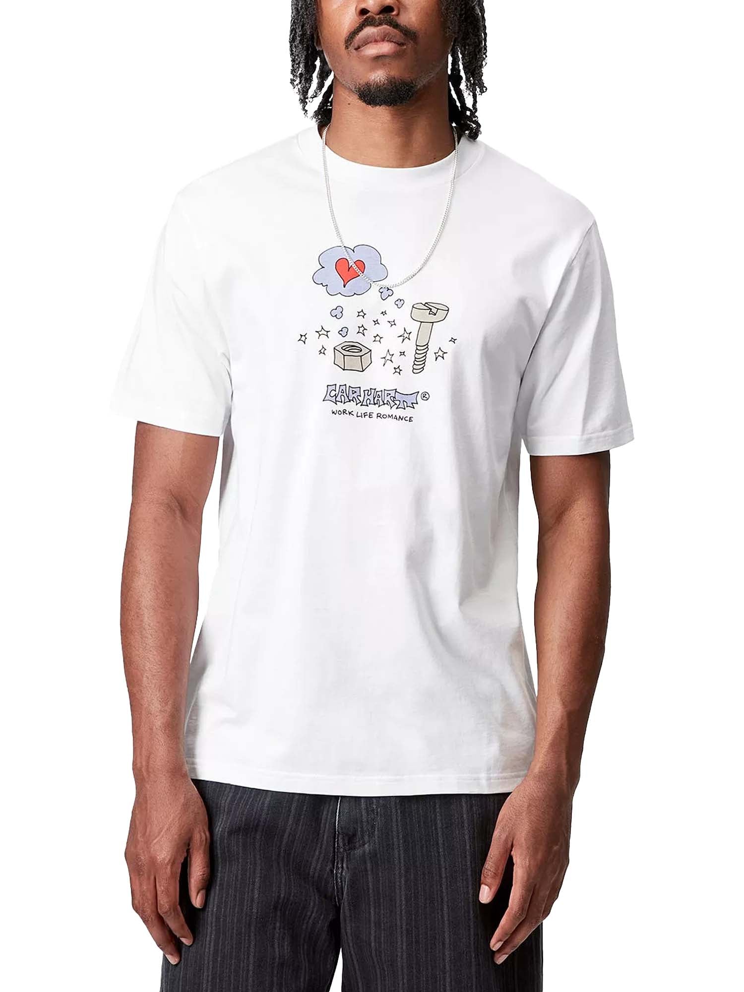 Carhartt Wip T-Shirt S/S Work Life Romance Bianco
