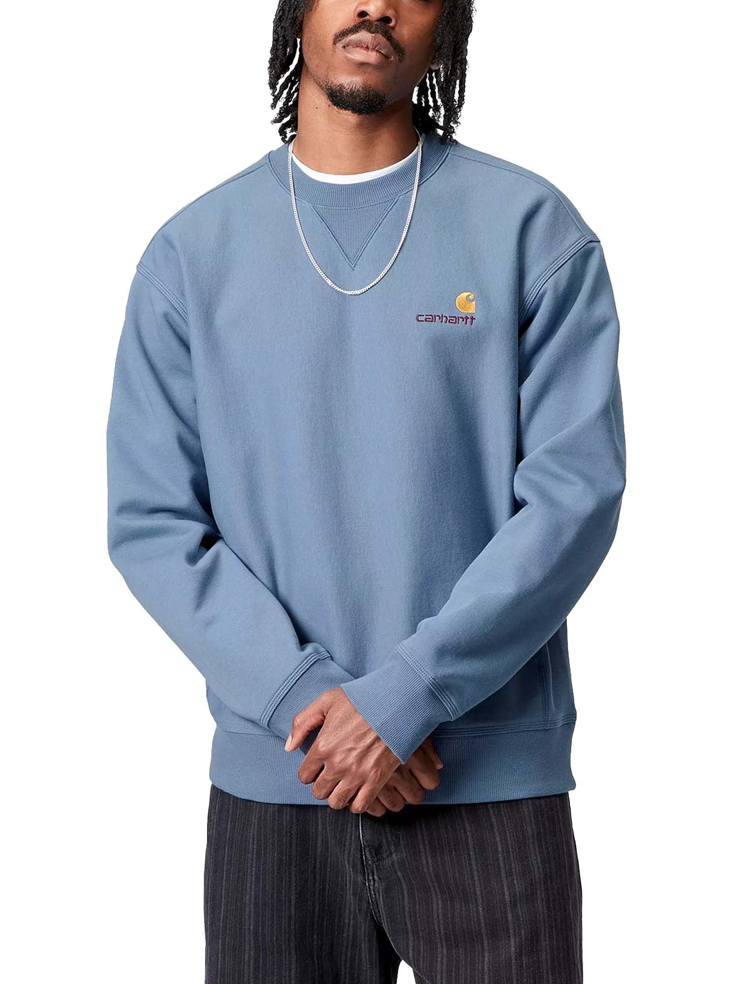 Carhartt Wip American Script Sweatshirt Azzurro