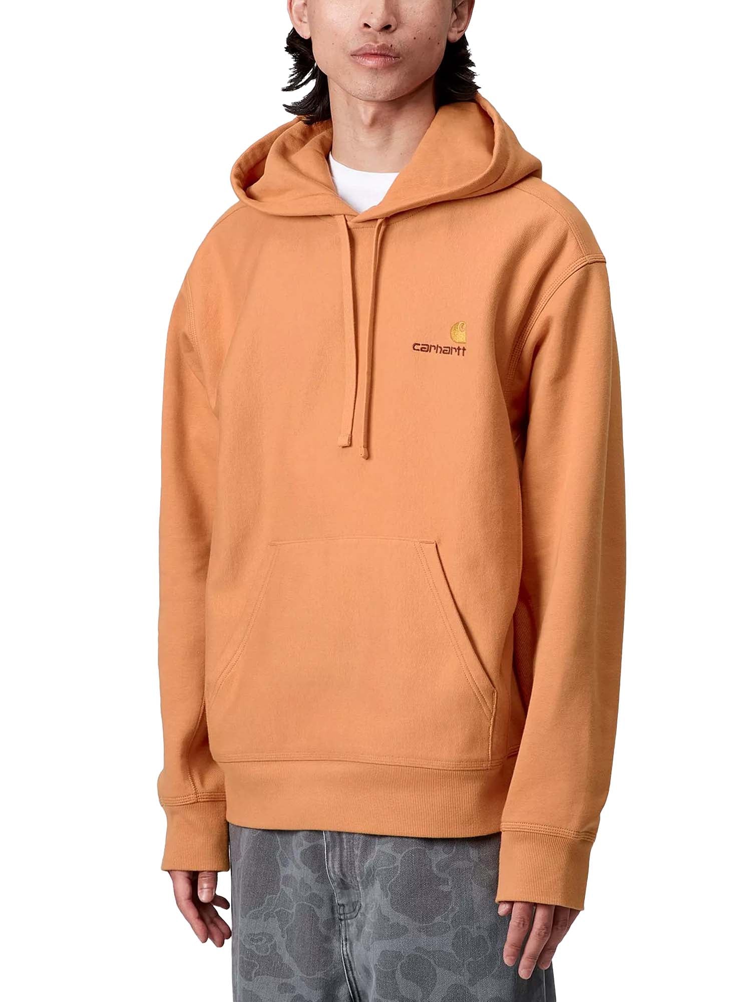 Carhartt Wip Hooded American Script Sweatshirt Arancione