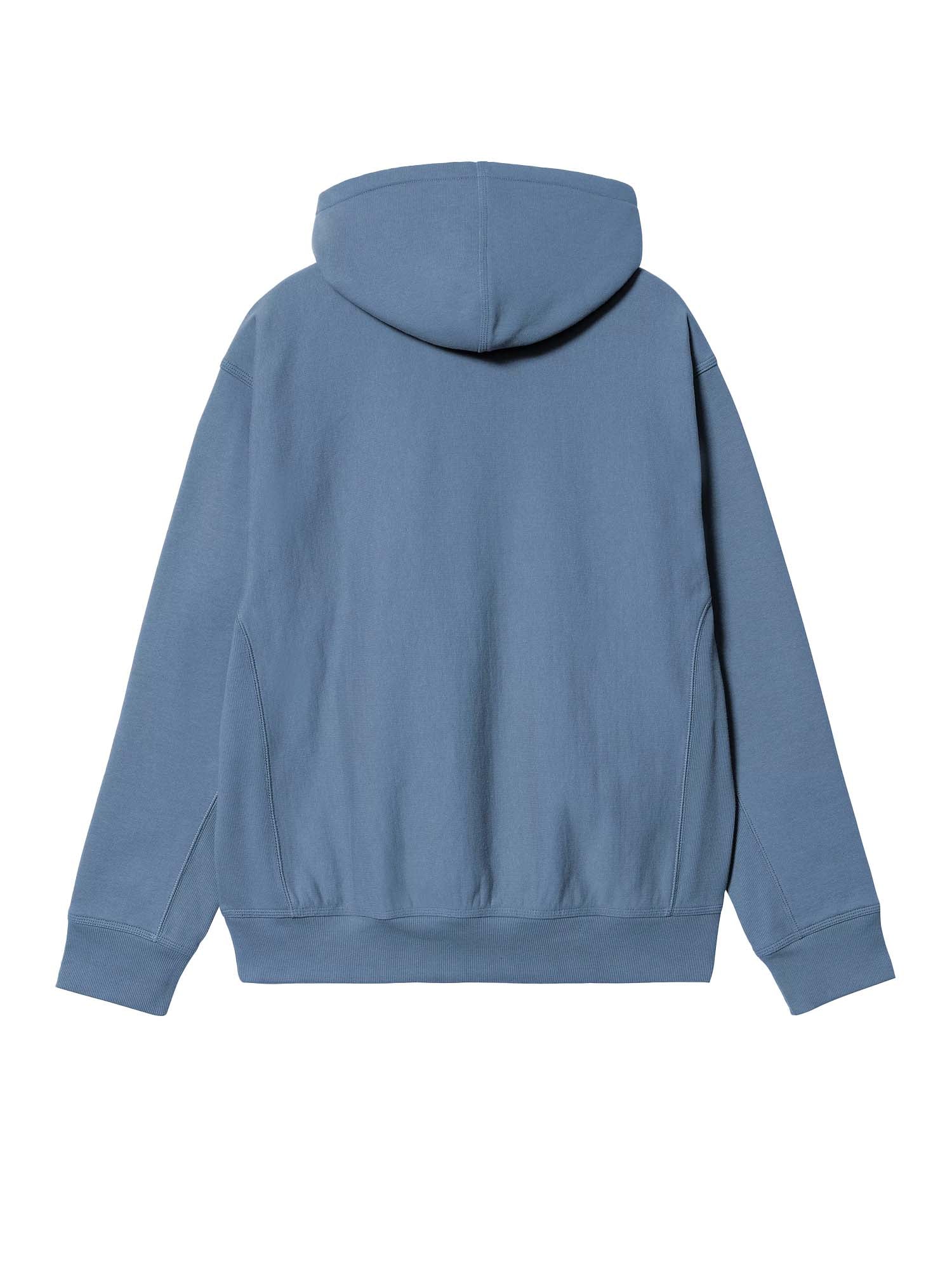 Carhartt Wip Hooded American Script Sweatshirt Azzurro