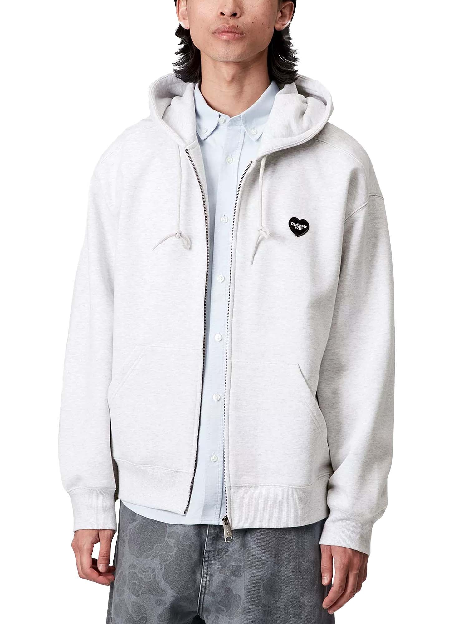 Carhartt Wip Hooded Heart II Hartt Sweat Jacket Grigio