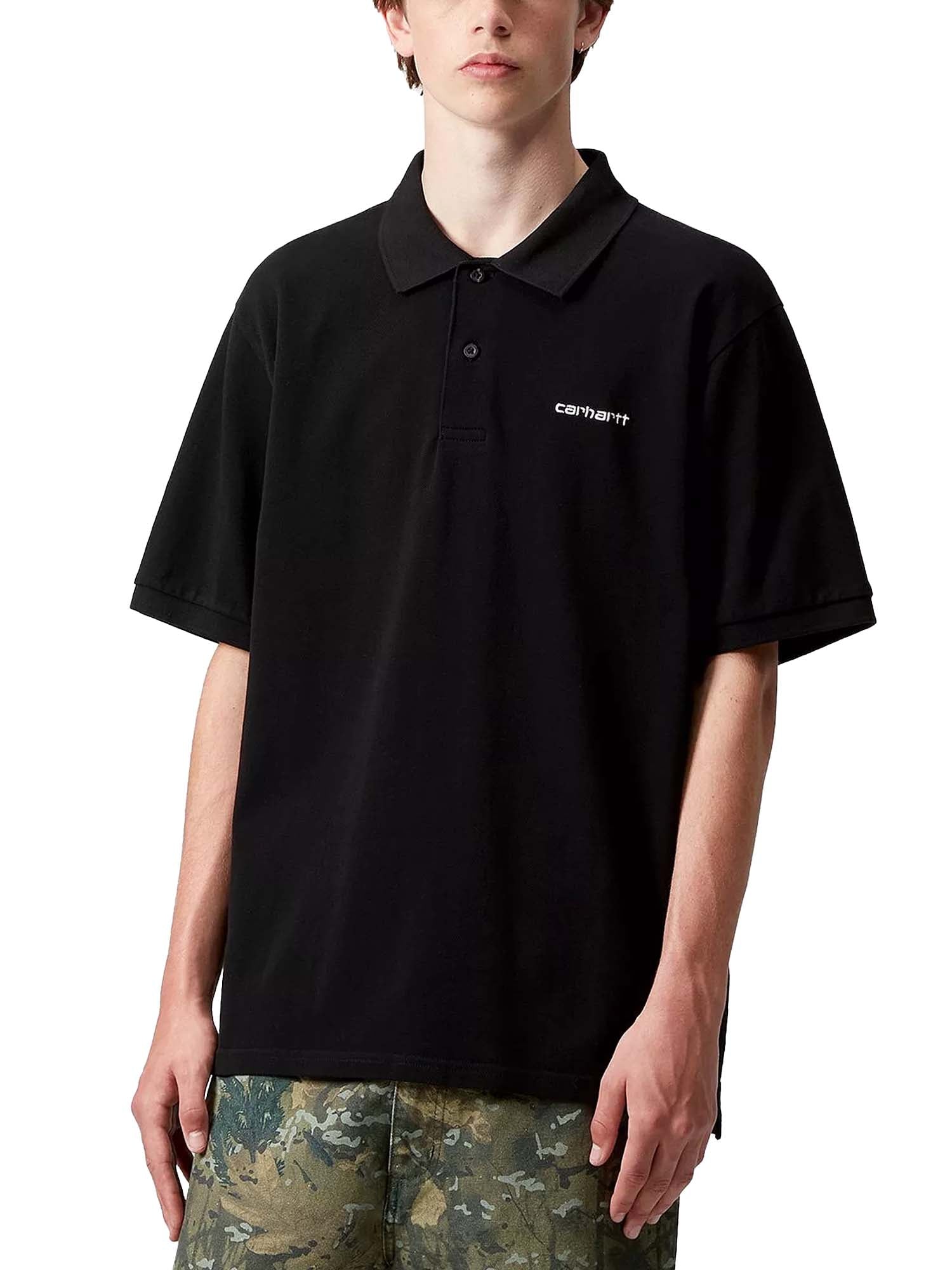Carhartt Wip S/S Carhartt Script Polo Nero