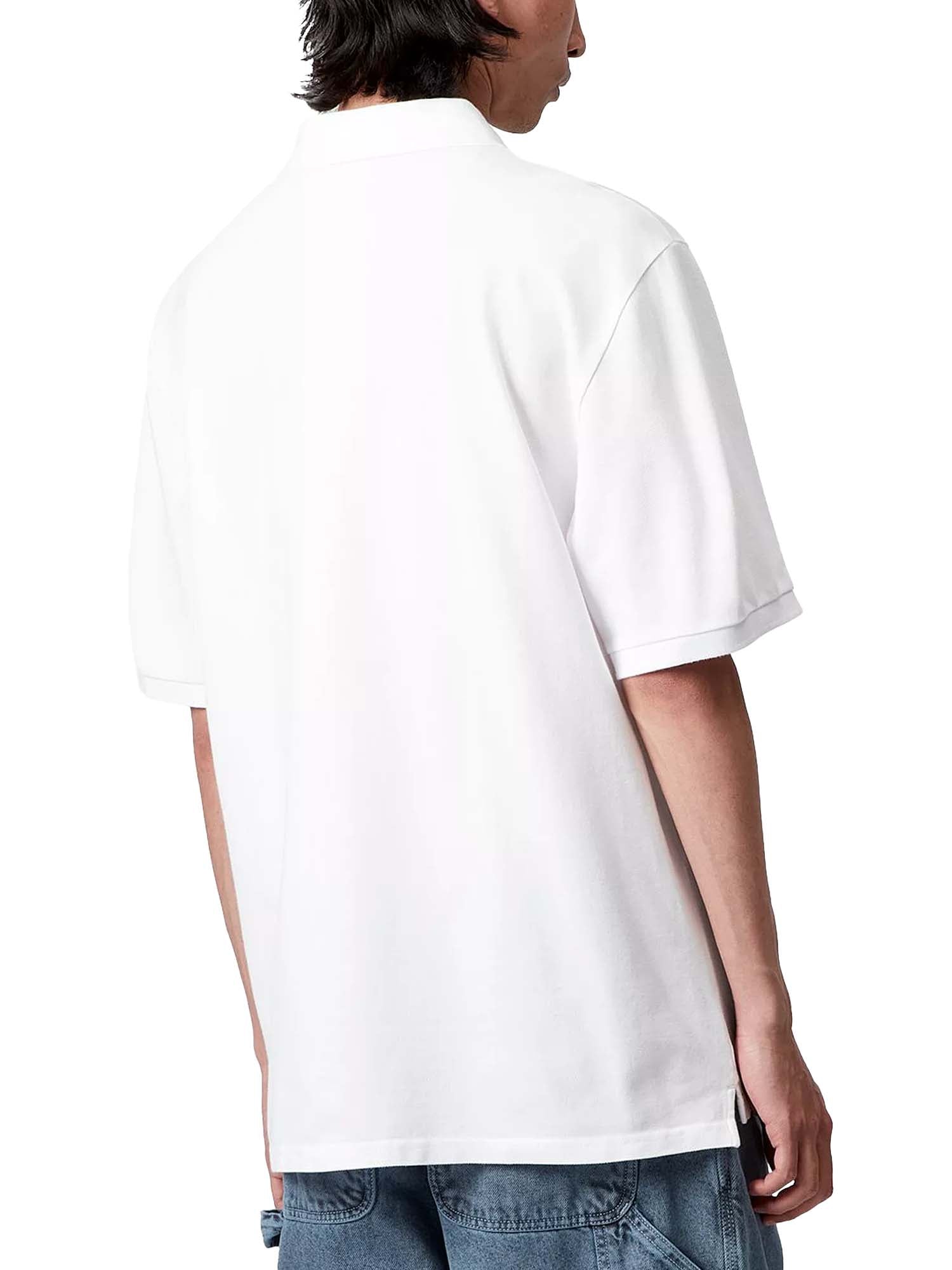 Carhartt Wip S/S Carhartt Script Polo Bianco
