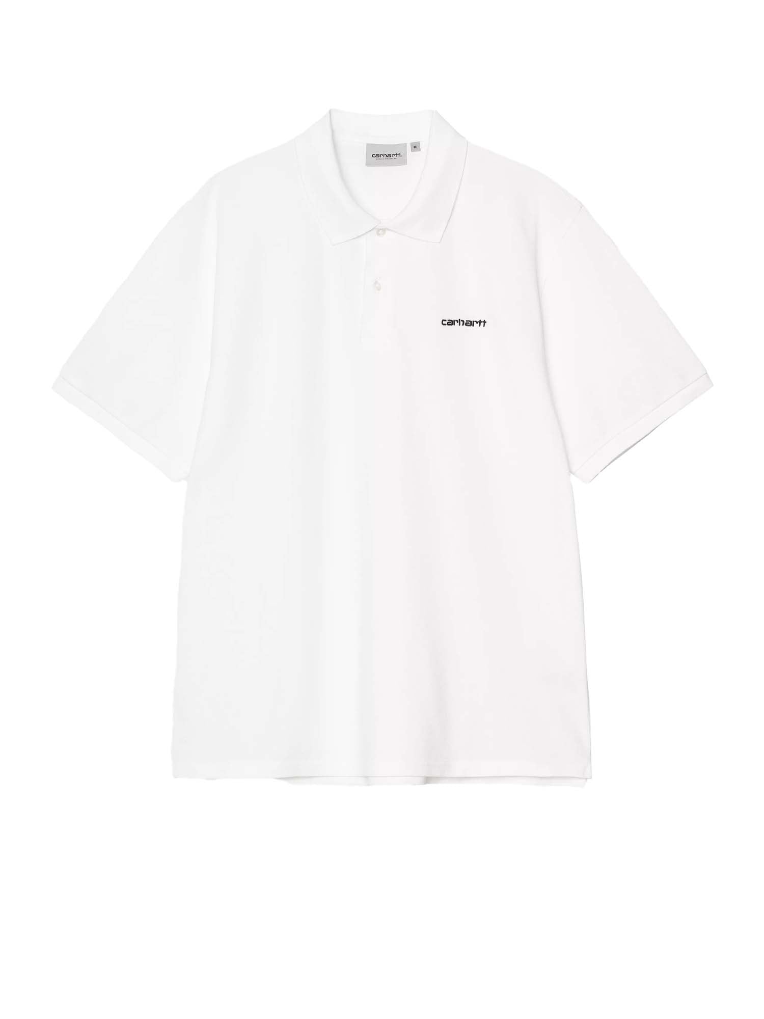 Carhartt Wip S/S Carhartt Script Polo Bianco