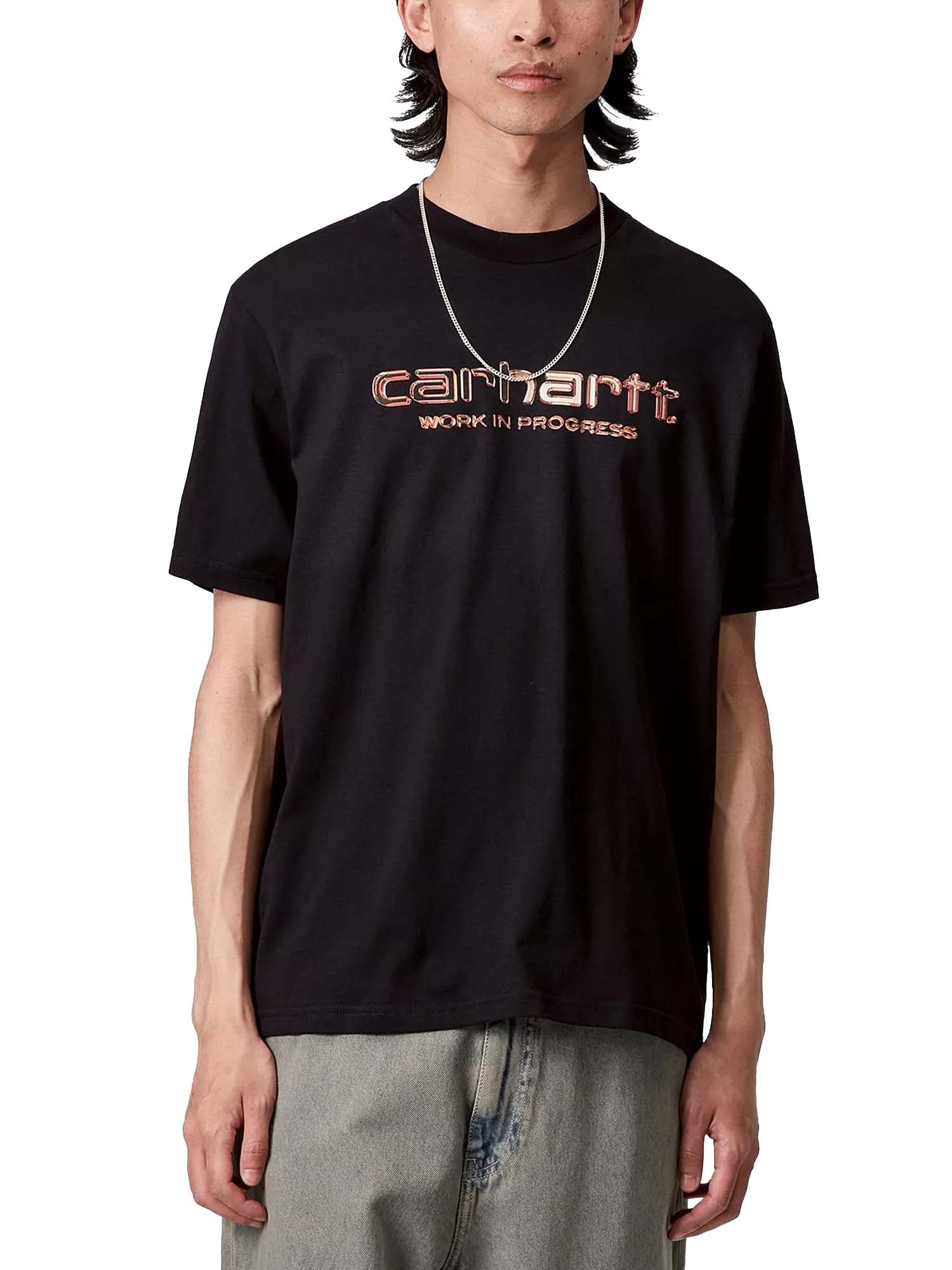Carhartt Wip T-Shirt S/S Solar Chrome Script Nero