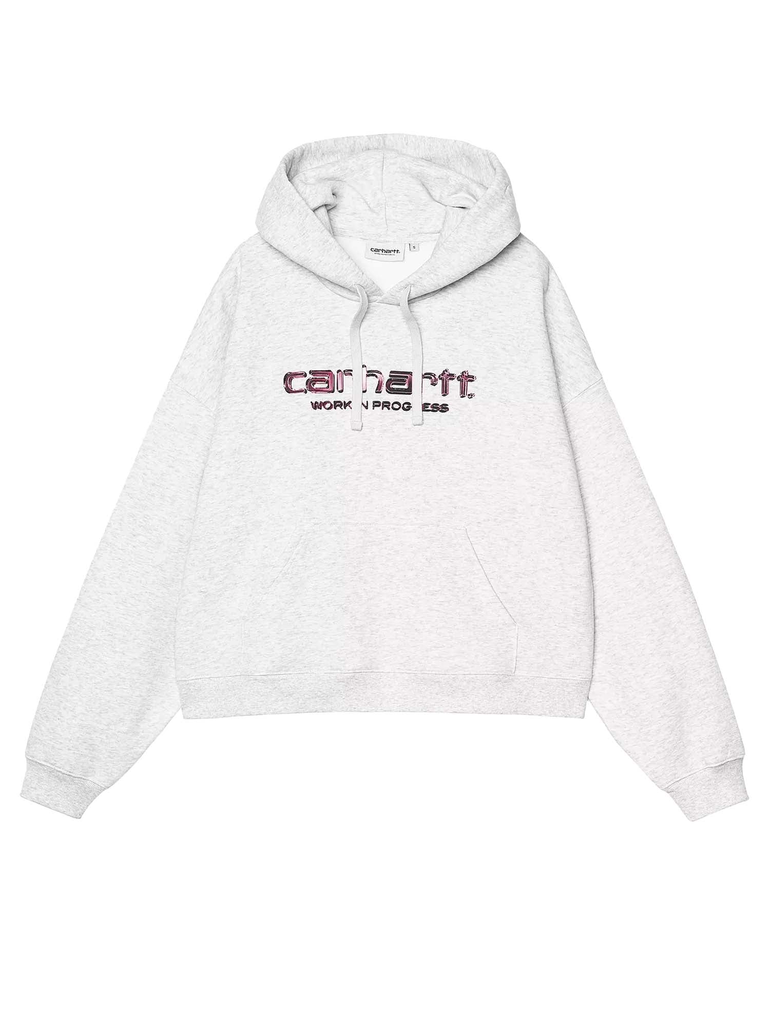 Carhartt Wip W' Hooded Solar Chrome Sweatshirt Grigio