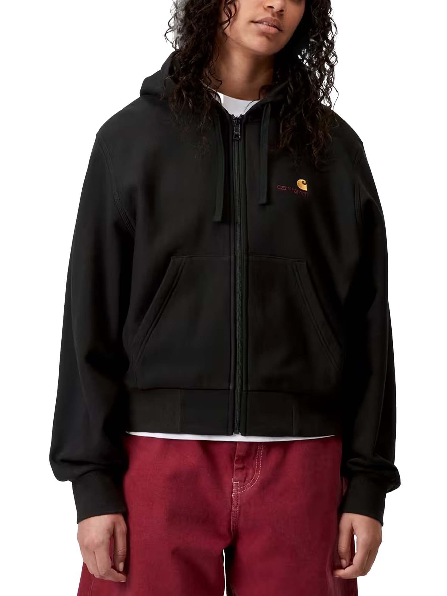 Carhartt Wip W' Hooded American Script Jacket Nero