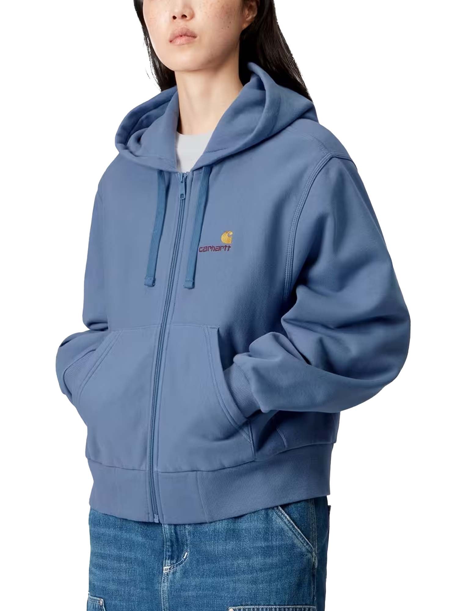 Carhartt Wip W' Hooded American Script Jacket Azzurro