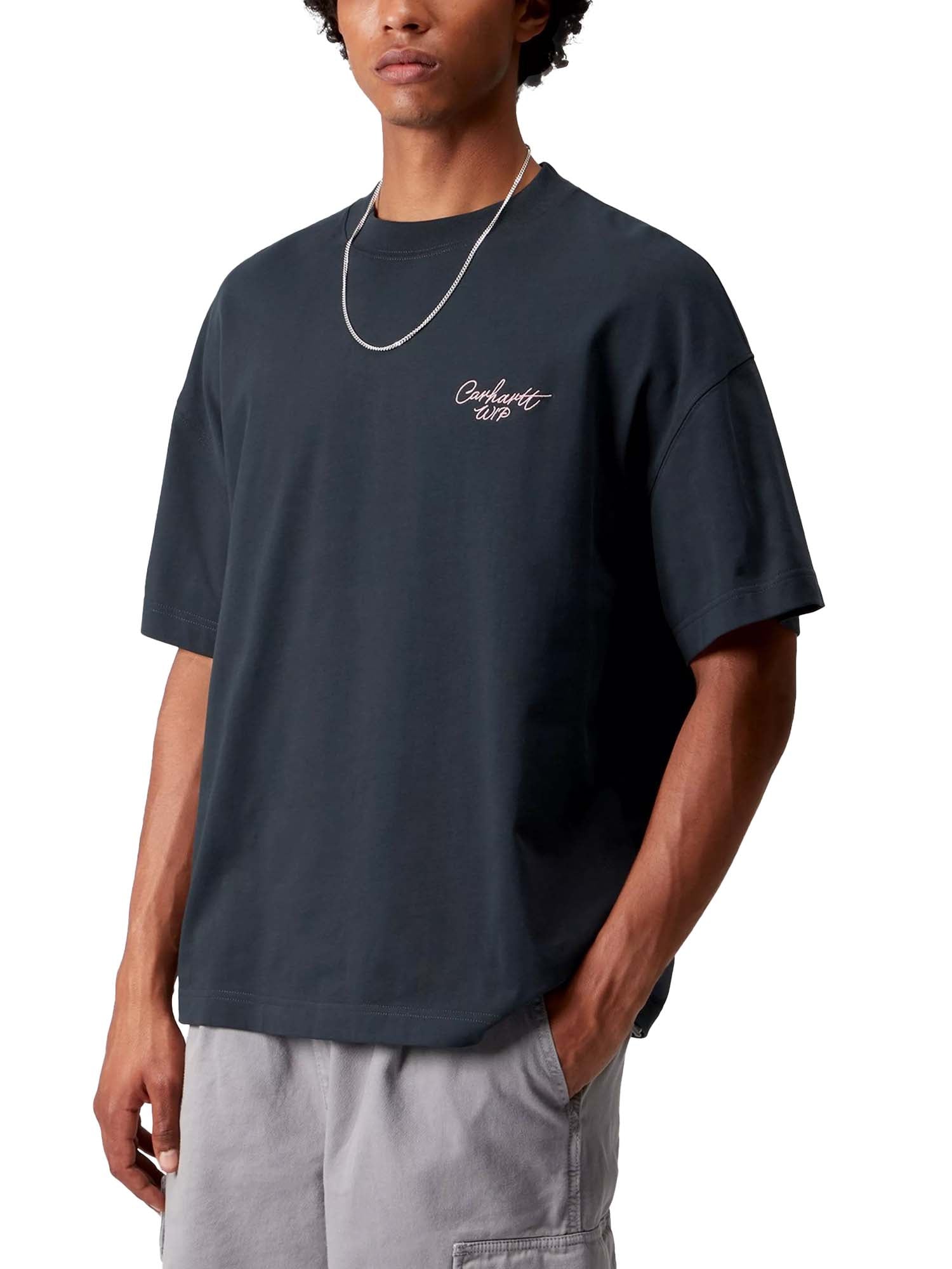 Carhartt Wip S/S Signature Script T-Shirt Blu