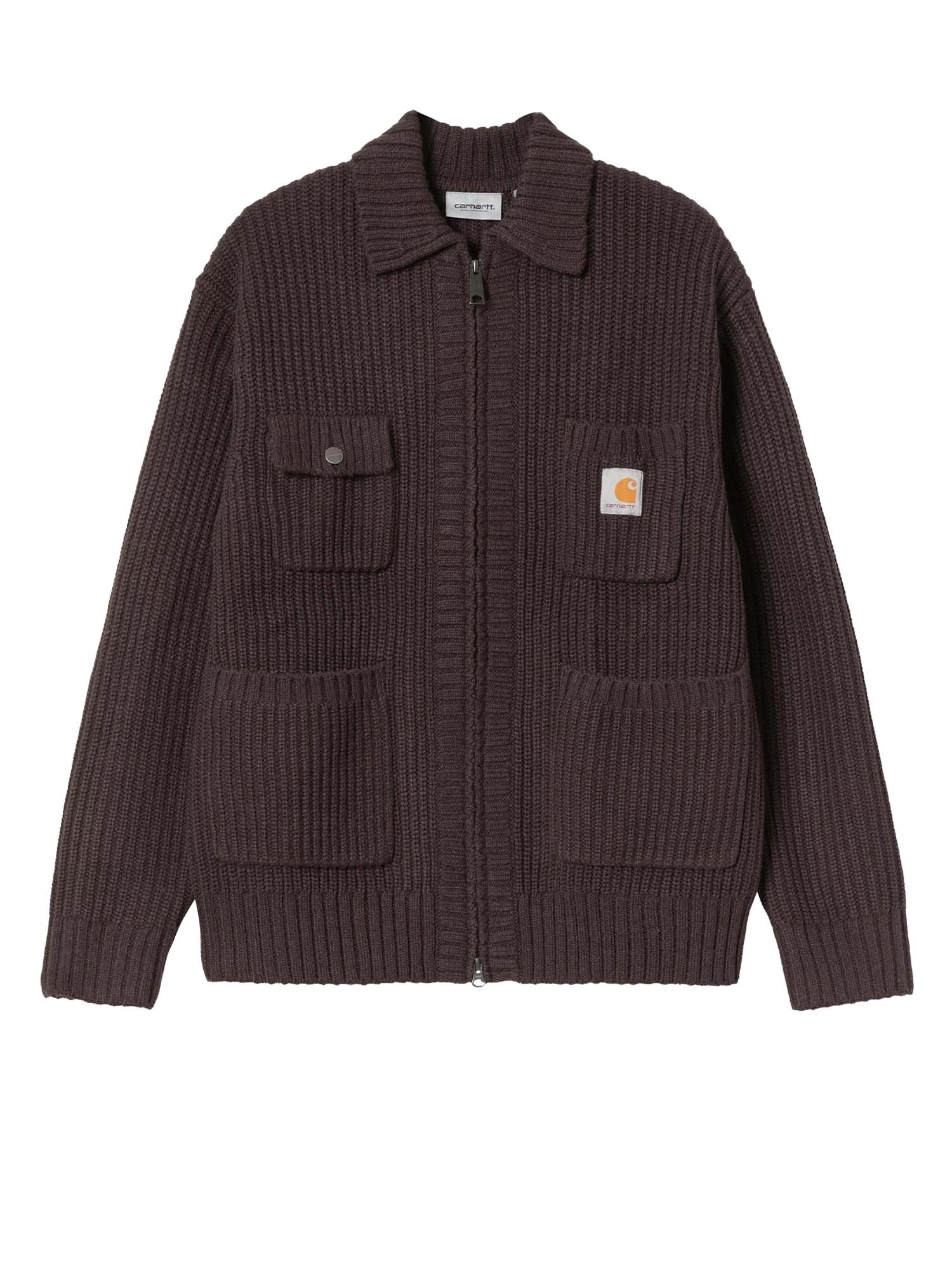 Carhartt Wip Chore Knit Jacket Marrone