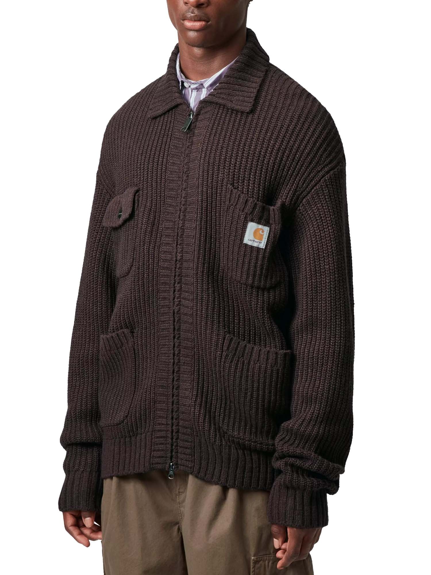 Carhartt Wip Chore Knit Jacket Marrone