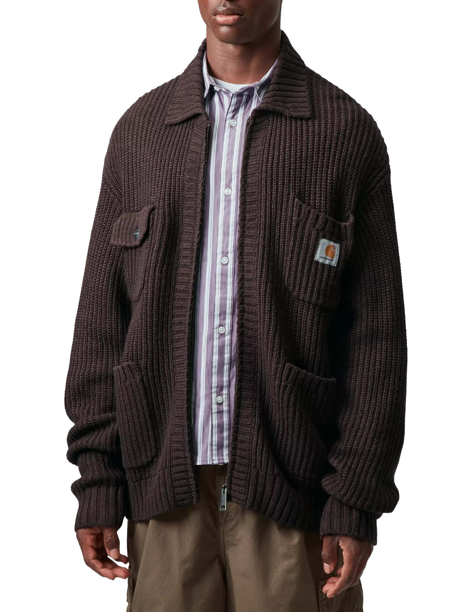 Carhartt Wip Chore Knit Jacket Marrone