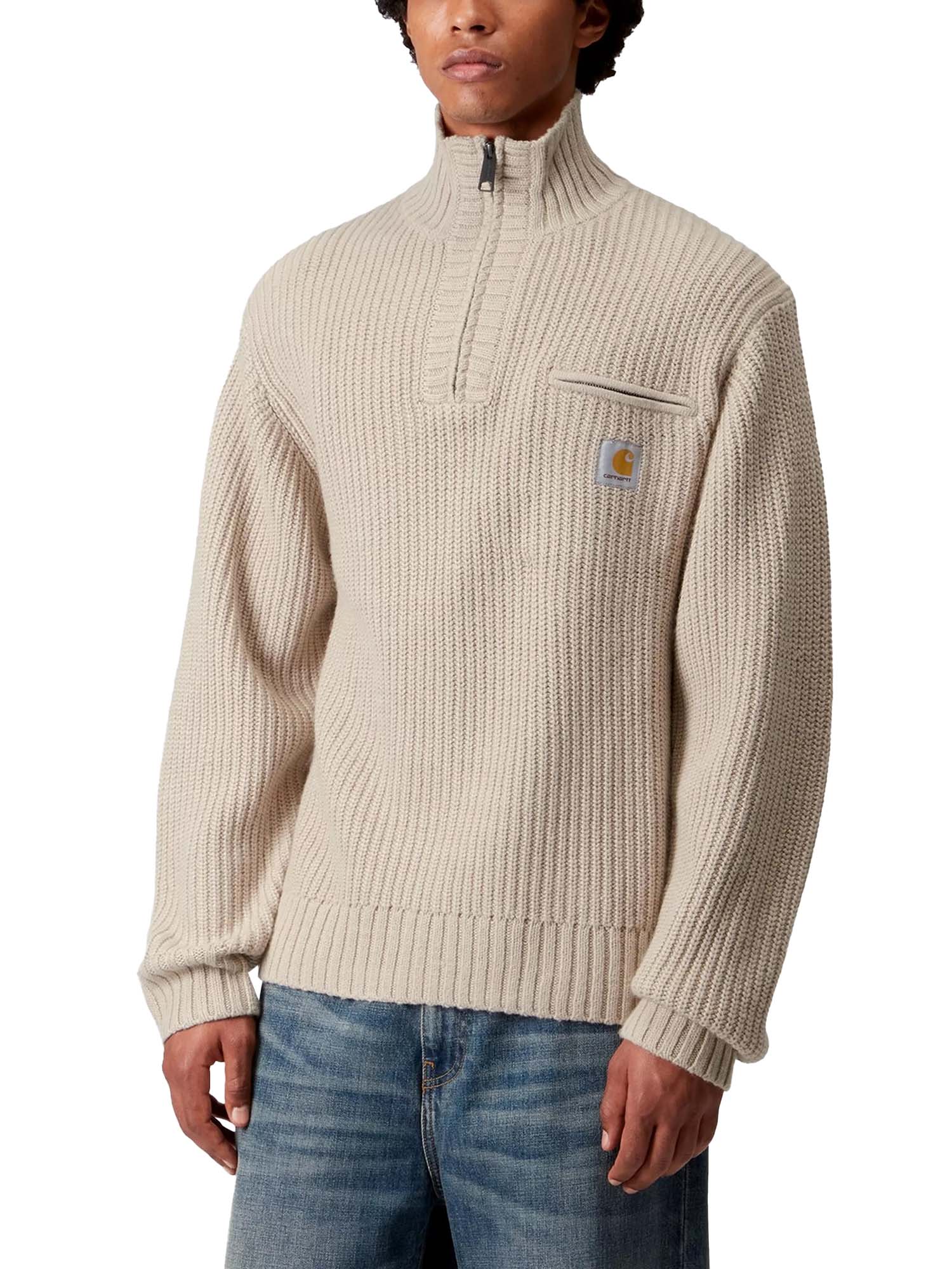 Carhartt Wip Detroit Half Zip Sweater Beige