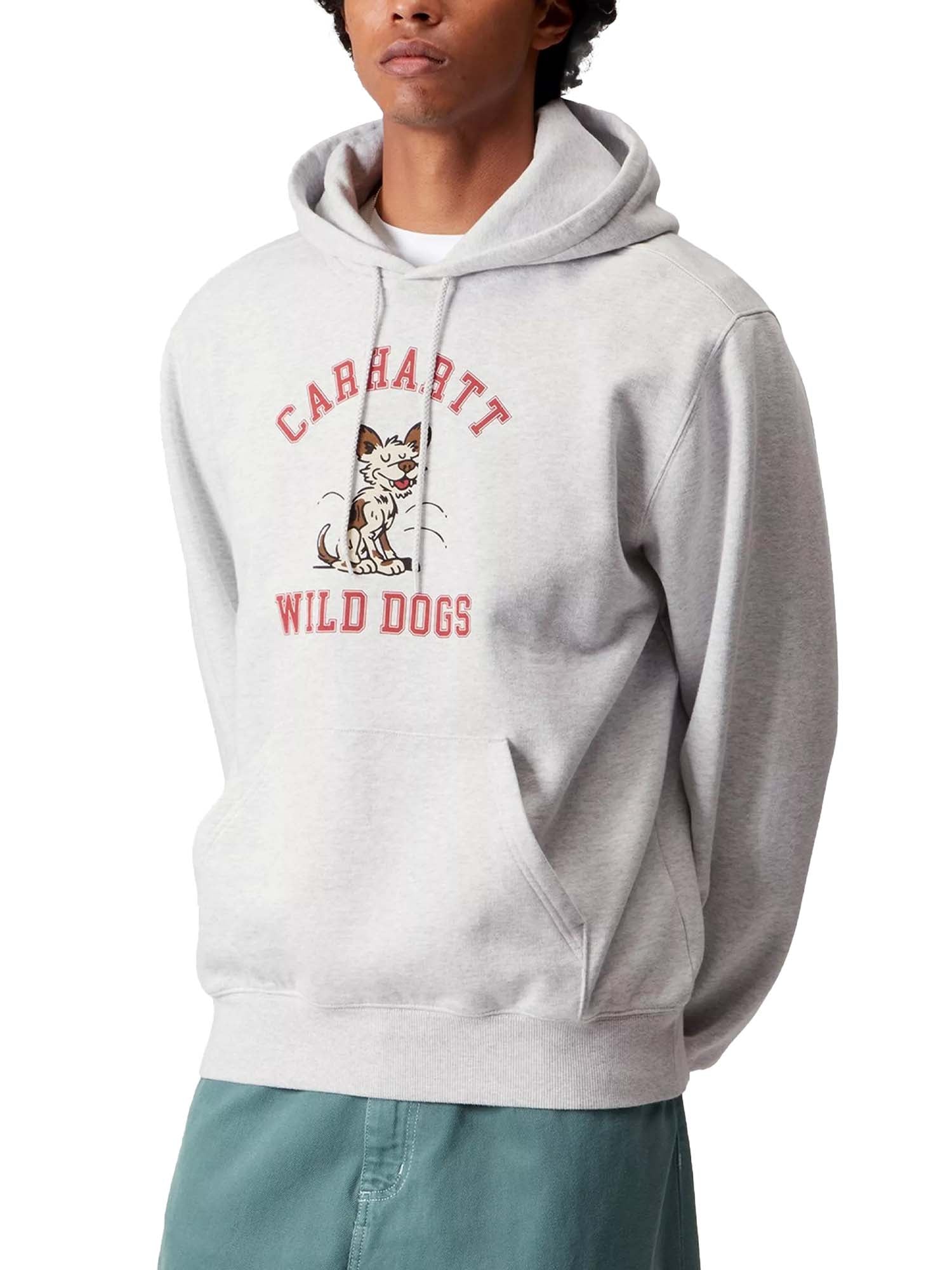 Carhartt Wip Hooded Wild Dog Sweatshirt Grigio