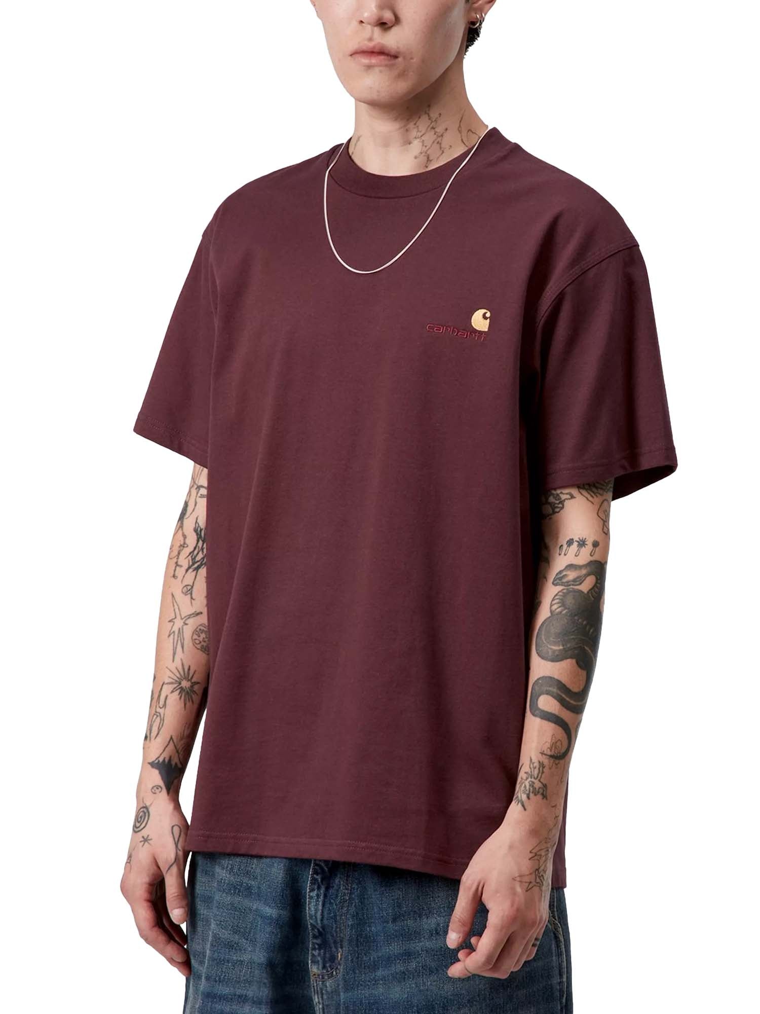 Carhartt Wip S/S American Script T-Shirt Bordeaux