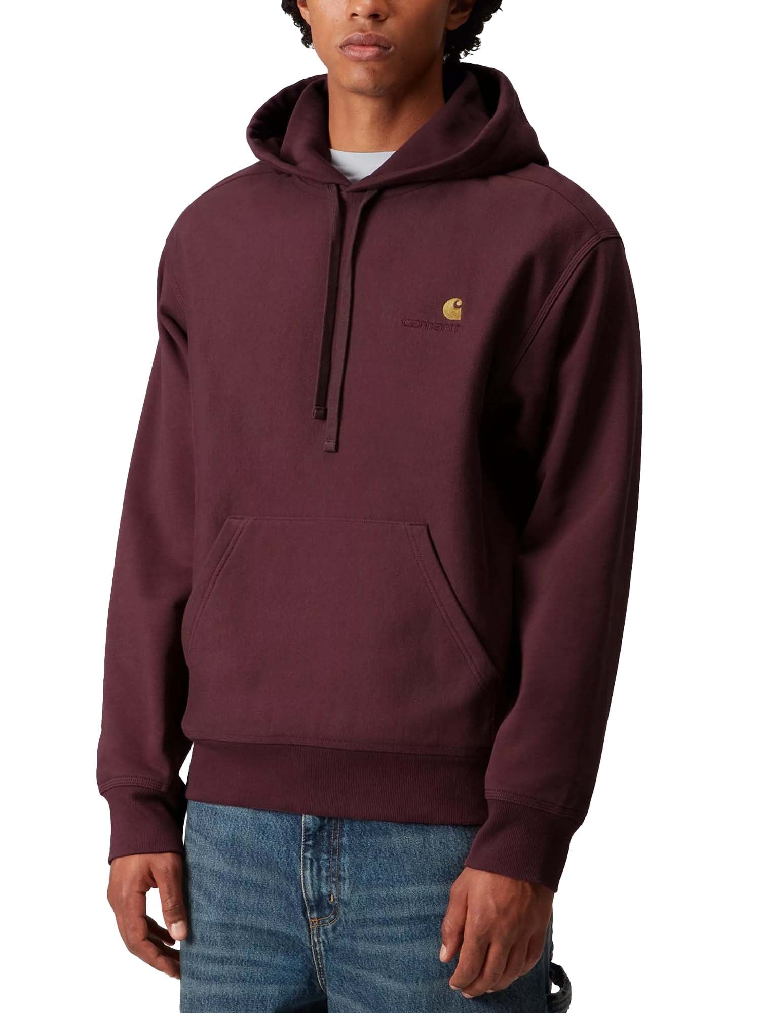 Carhartt Wip Hooded American Script Sweatshirt Bordeaux