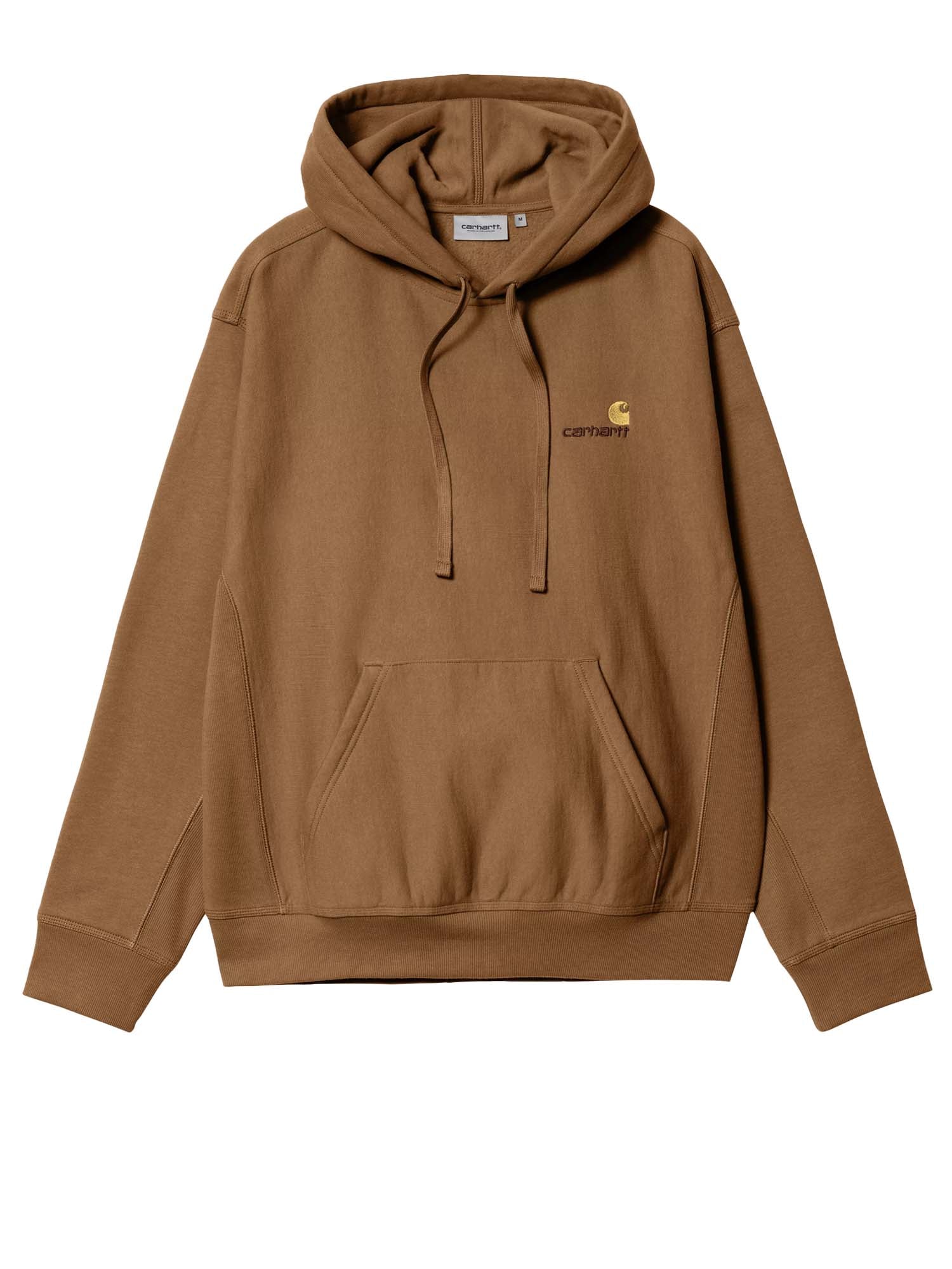 Carhartt Wip Hooded American Script Sweatshirt Marrone