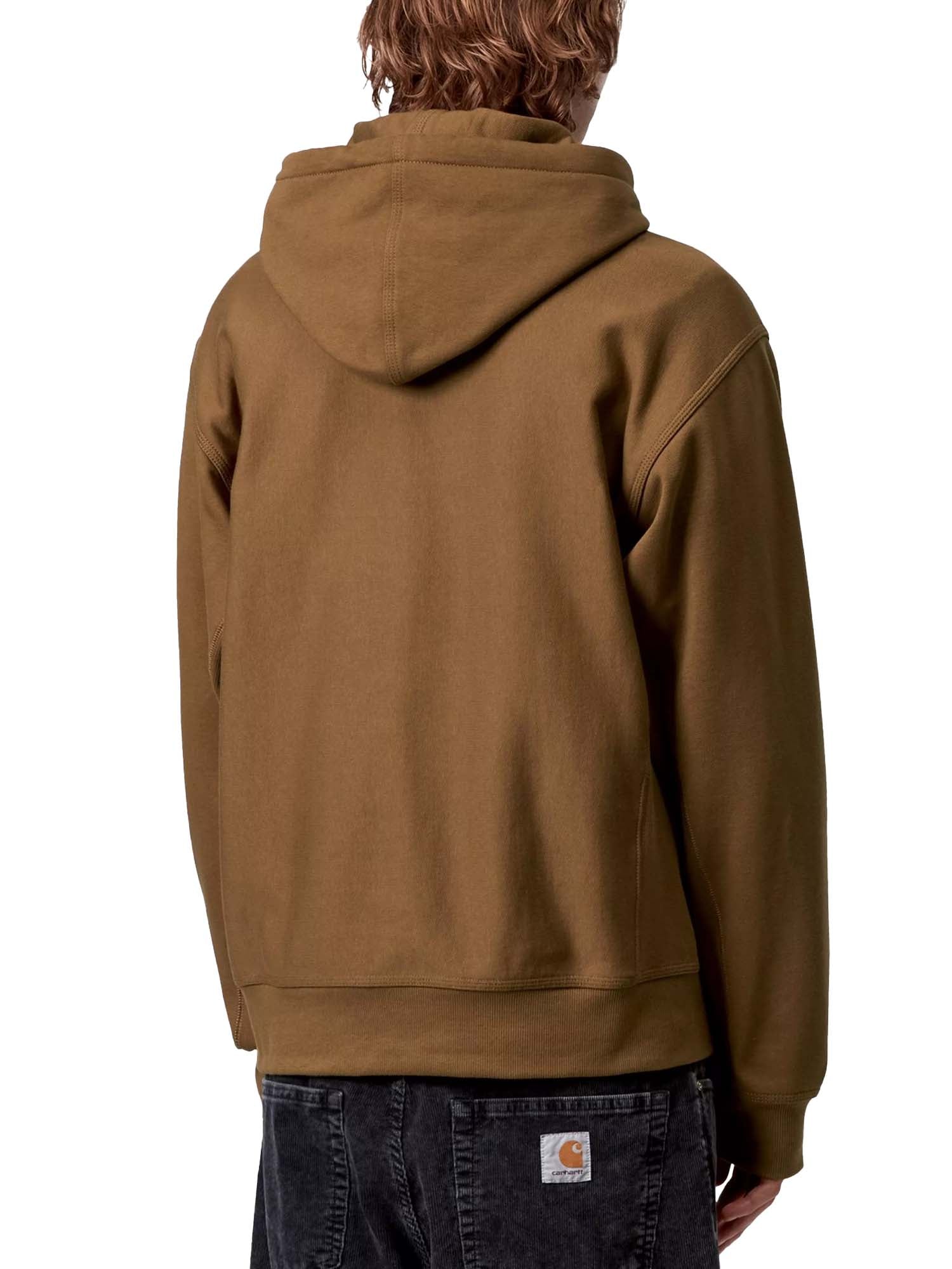 Carhartt Wip Hooded American Script Sweatshirt Marrone